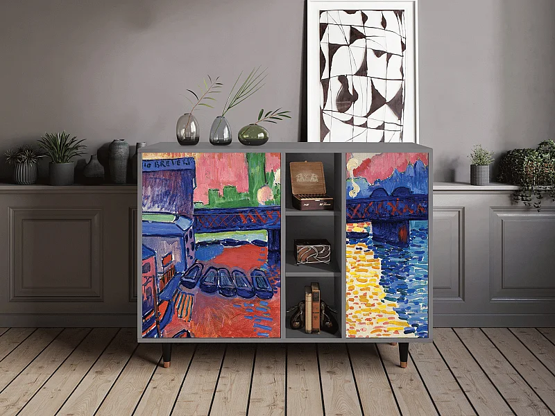 Dressoir - 125x98x48 cm - BS2 - Charing Cross Bridge, Grijs