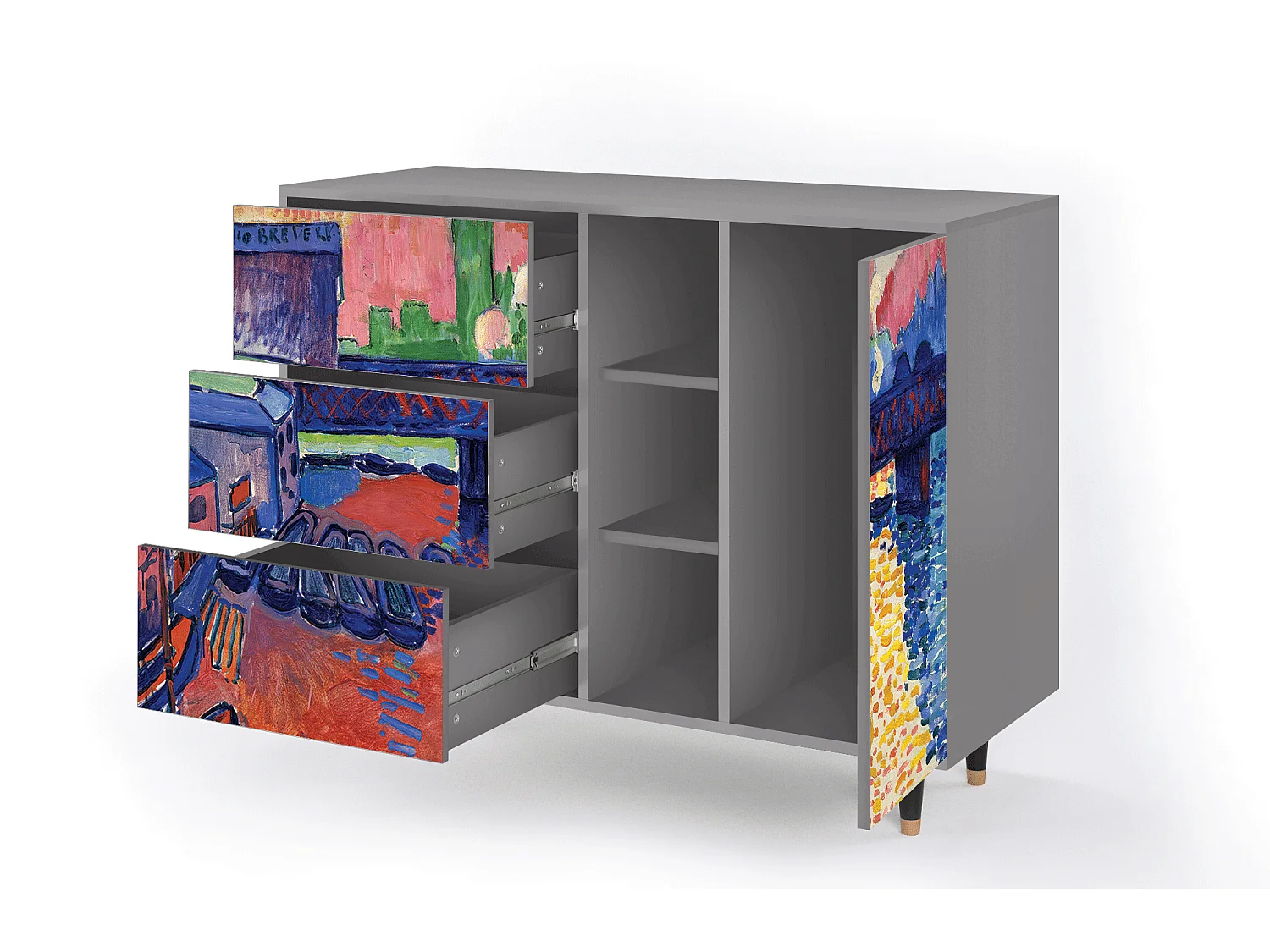 Buffet - 125x98x48 cm - BS2 - Charing Cross Bridge, Gris