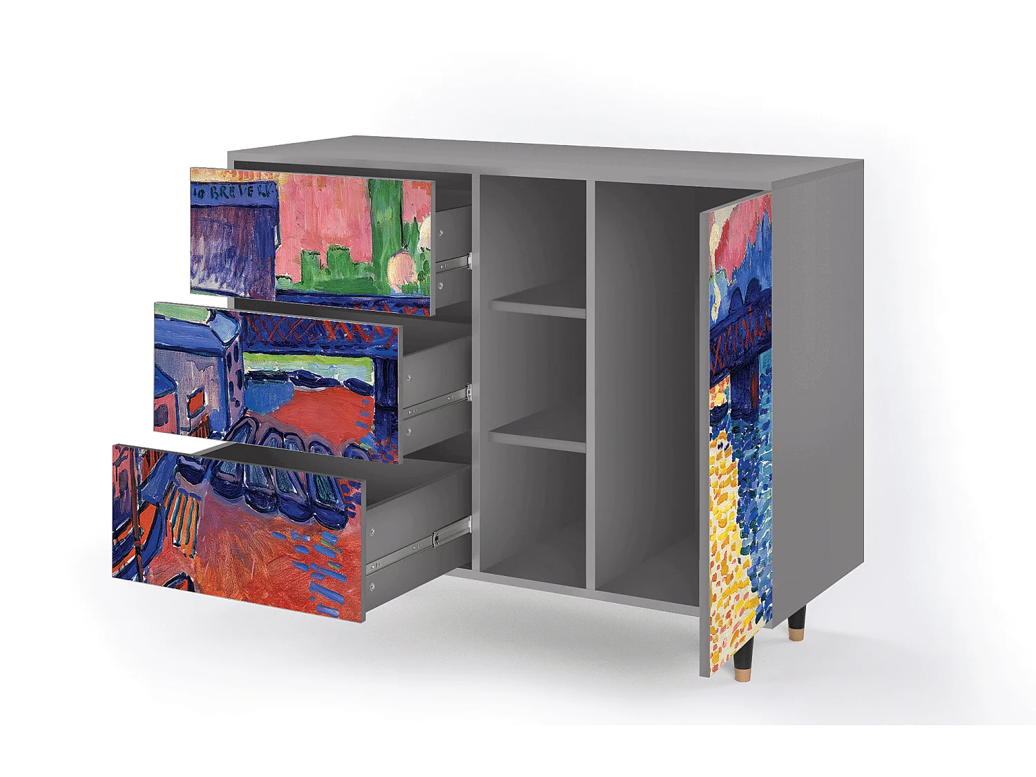 Buffet - 125x98x48 cm - BS2 - Charing Cross Bridge, Gris