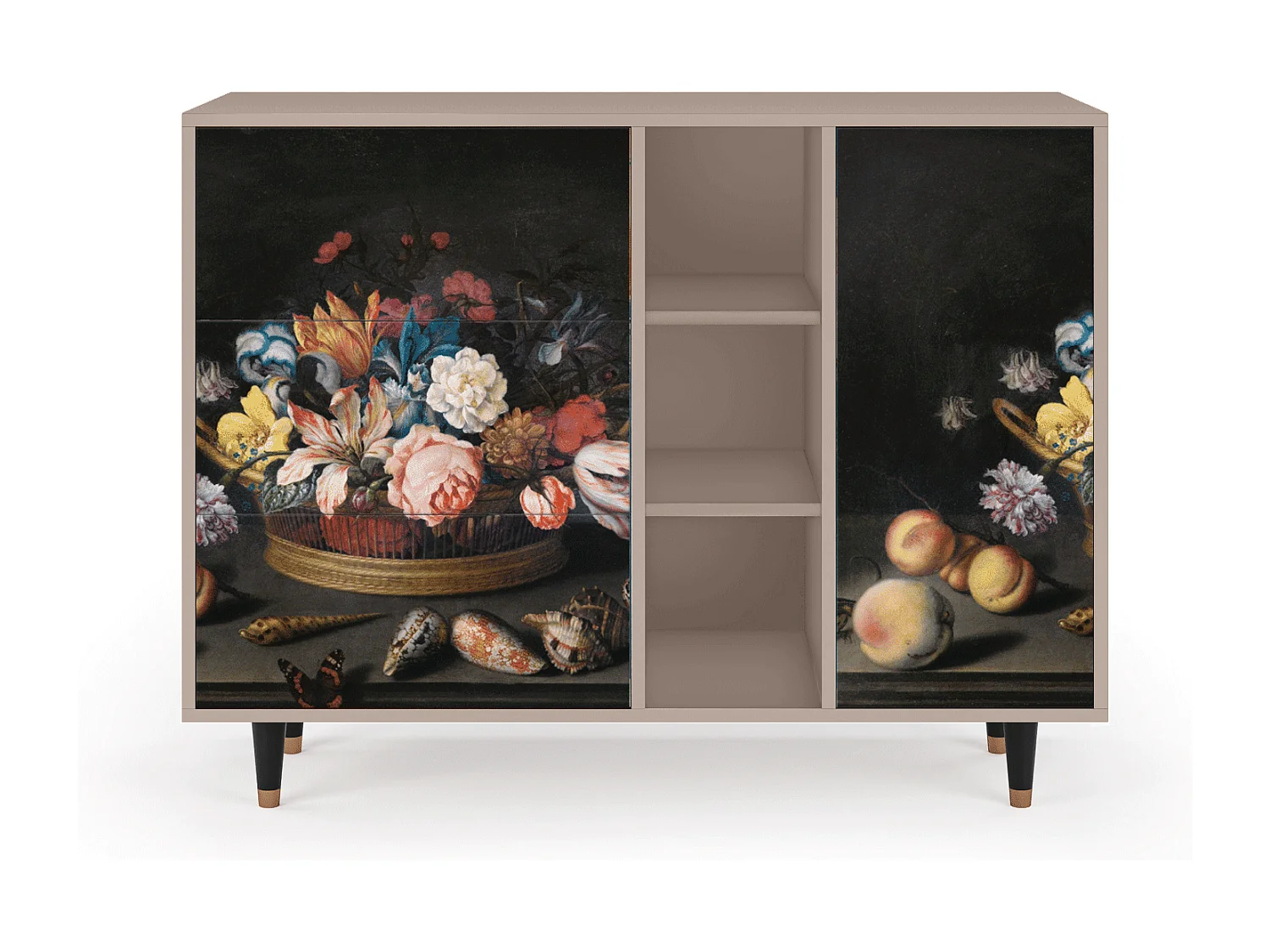 Credenza - 125x98x48 cm - BS2 - Still Life with Flowers, Latte