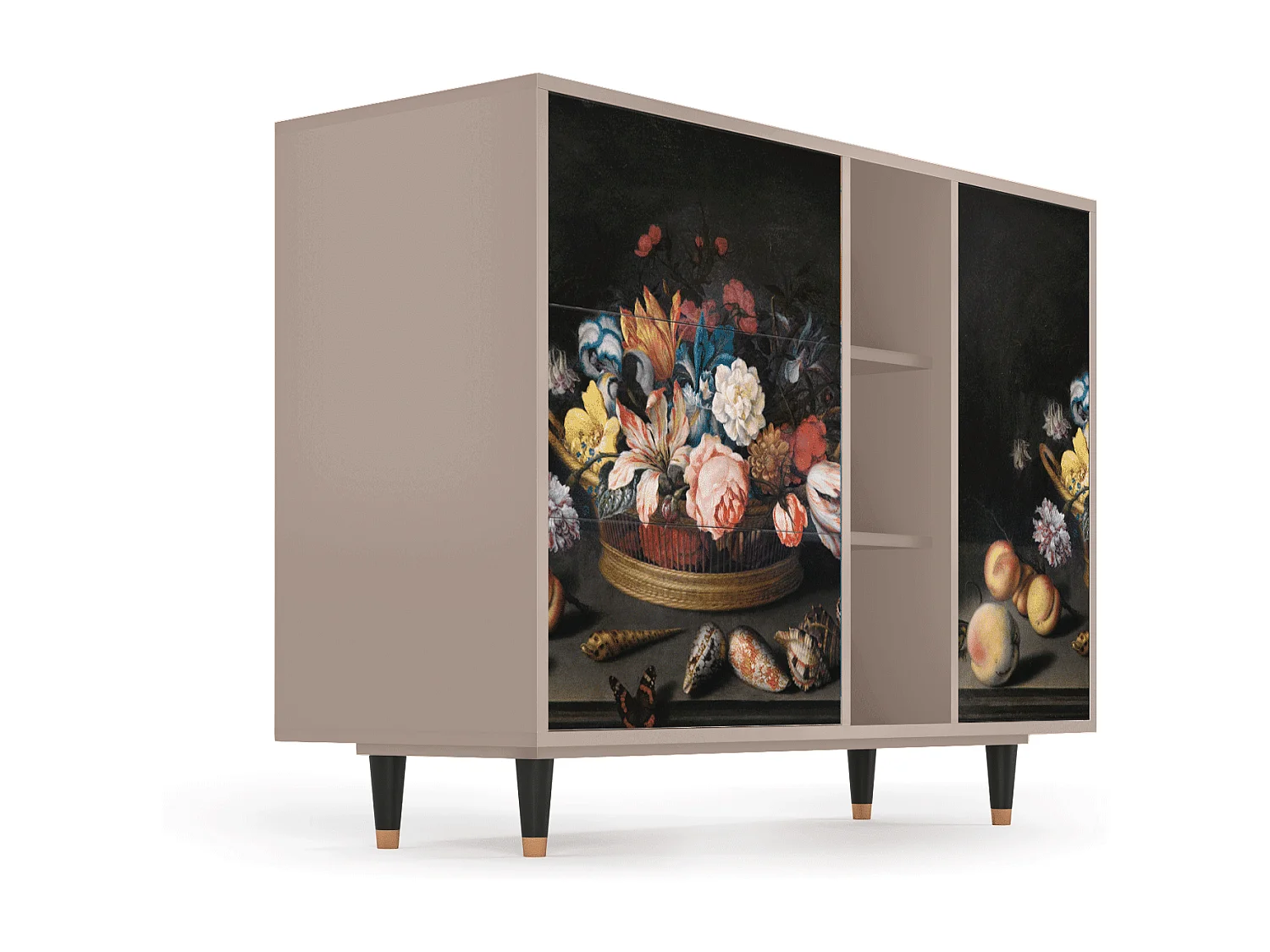Credenza - 125x98x48 cm - BS2 - Still Life with Flowers, Latte