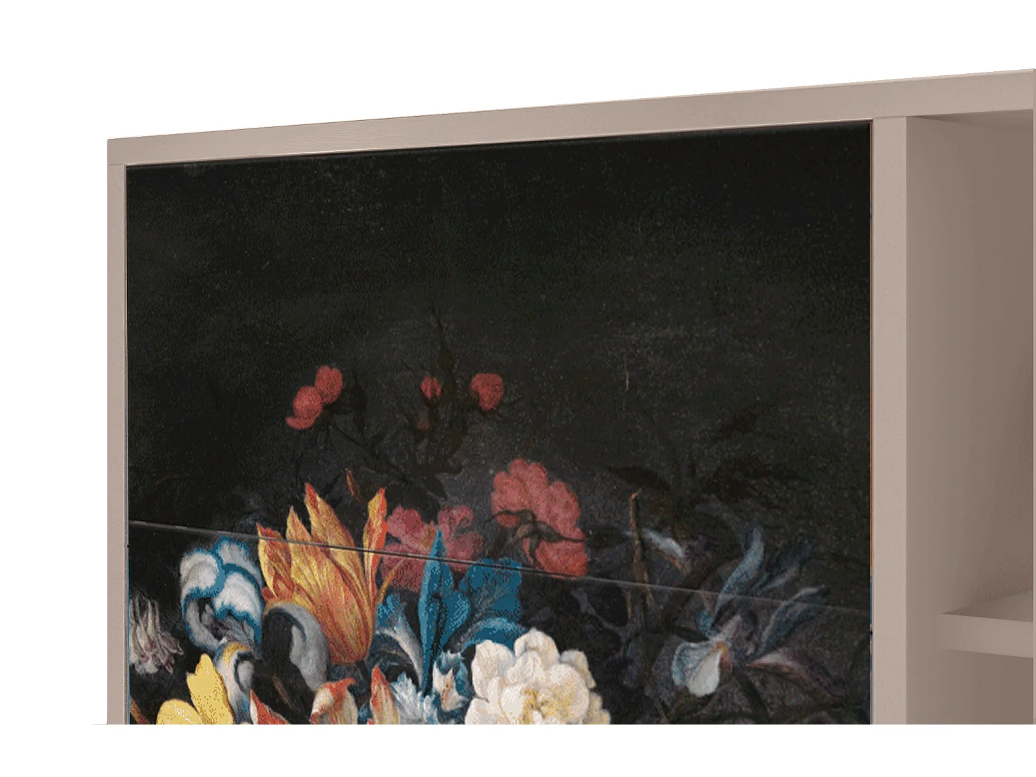 Credenza - 125x98x48 cm - BS2 - Still Life with Flowers, Latte