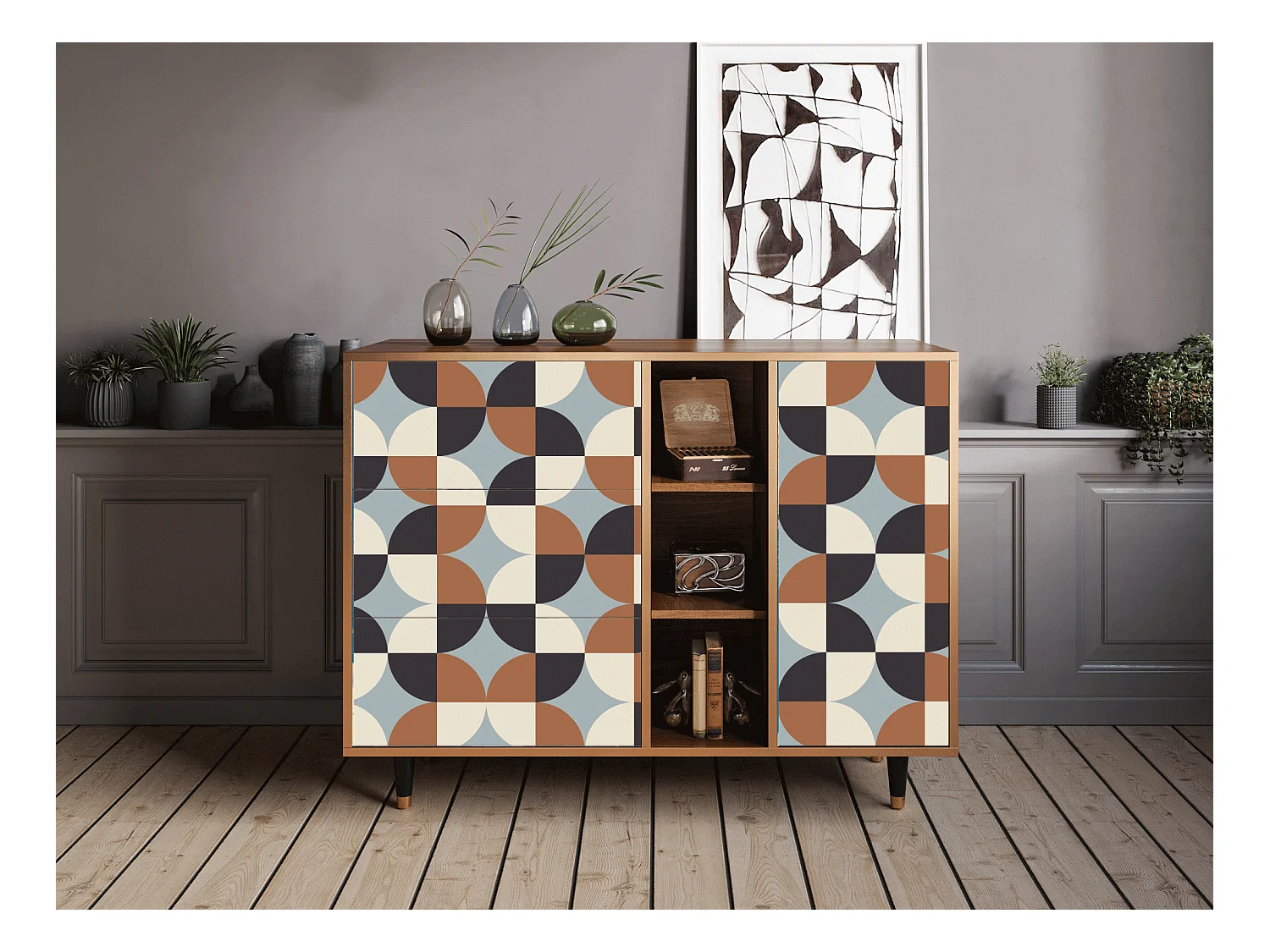 Dressoir - 125x98x48 cm - BS2 - Brown Sensation, Walnoot