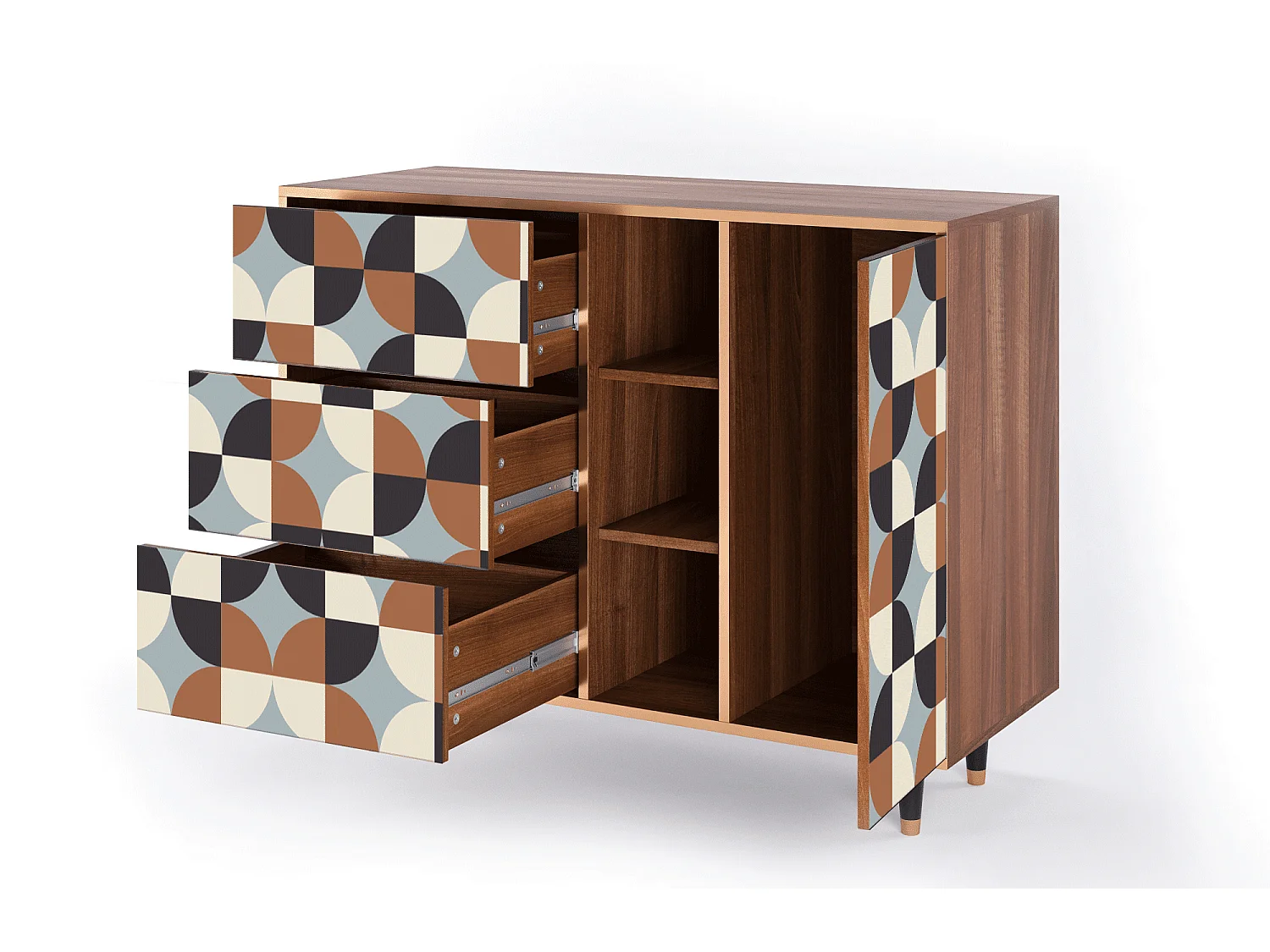 Buffet - 125x98x48 cm - BS2 - Brown Sensation, Noyer