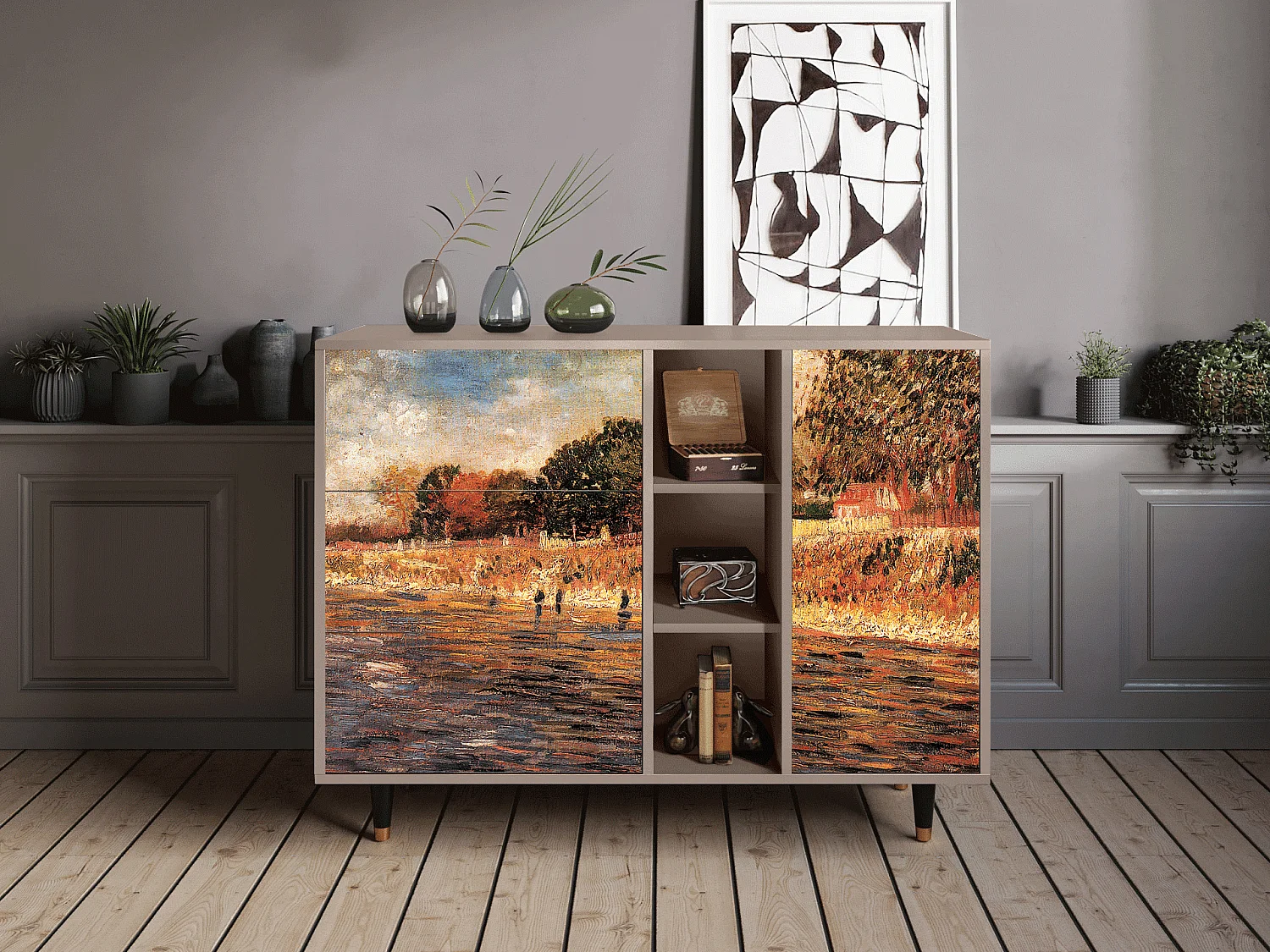 Aparador - 125x98x48 cm - BS2 - The Banks, Latte