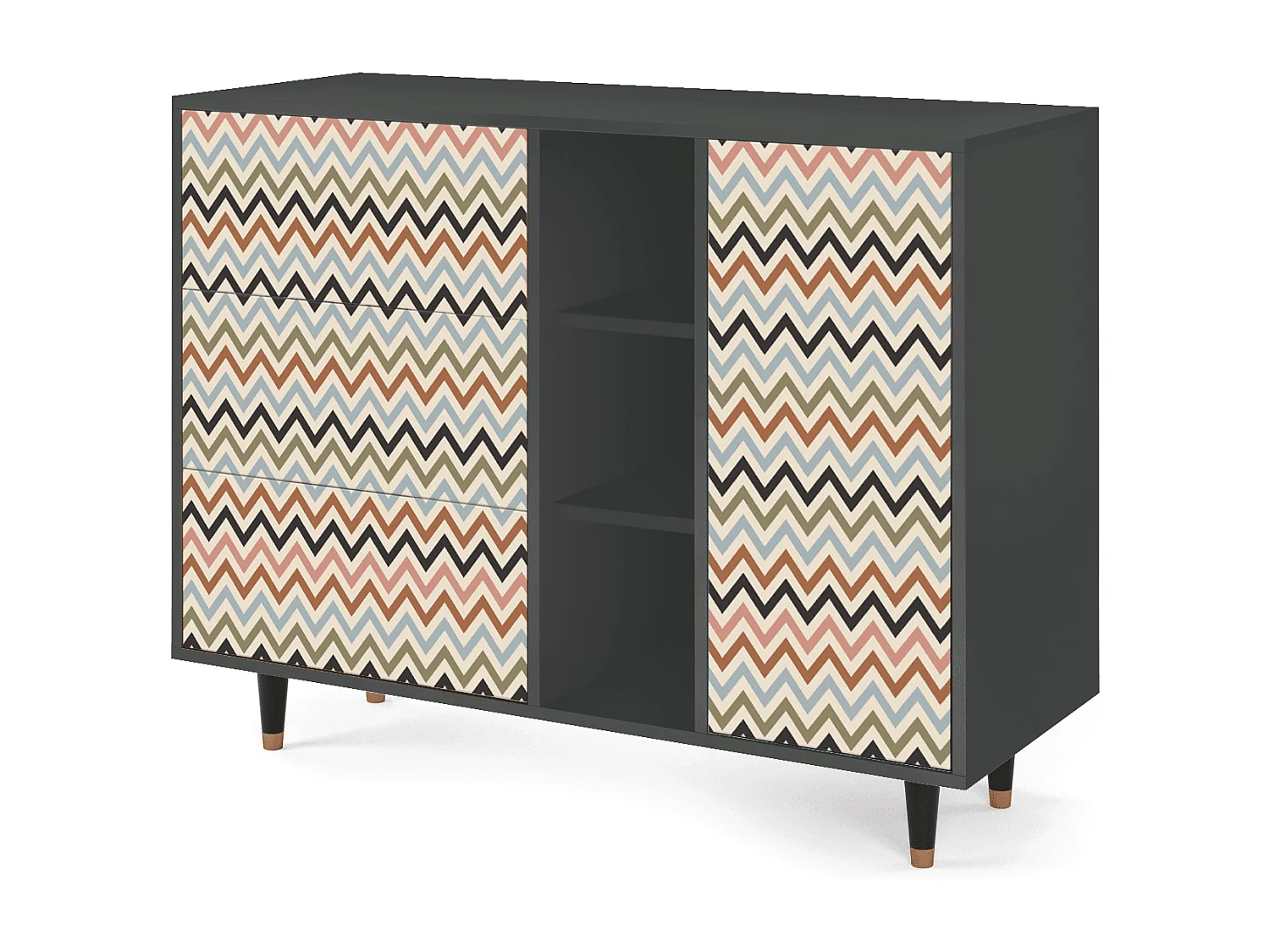 Buffet - 125x98x48 cm - BS2 - Bright Ripple, Anthracite