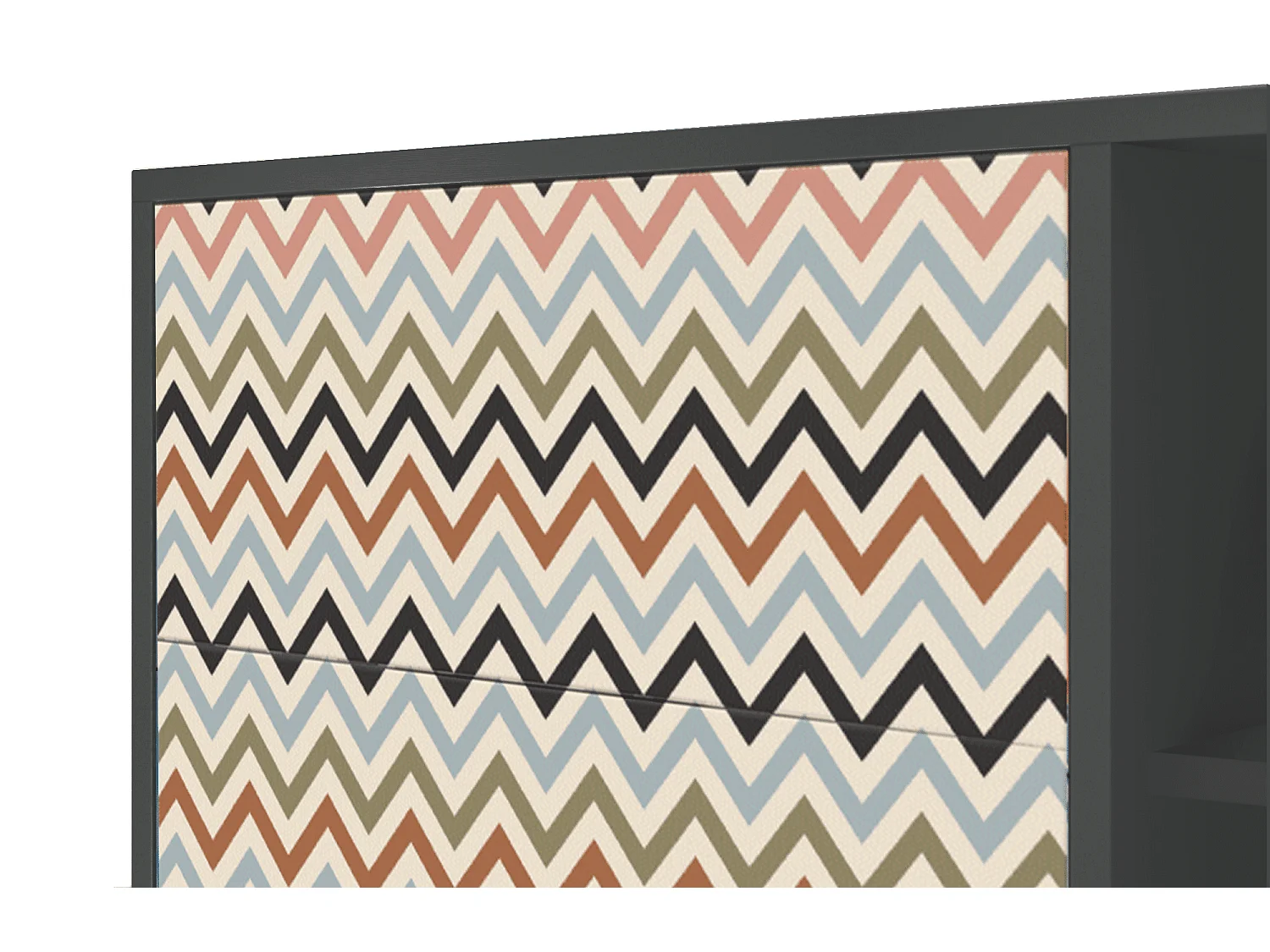 Kredens - 125x98x48 cm - BS2 - Bright Ripple, Antracyt