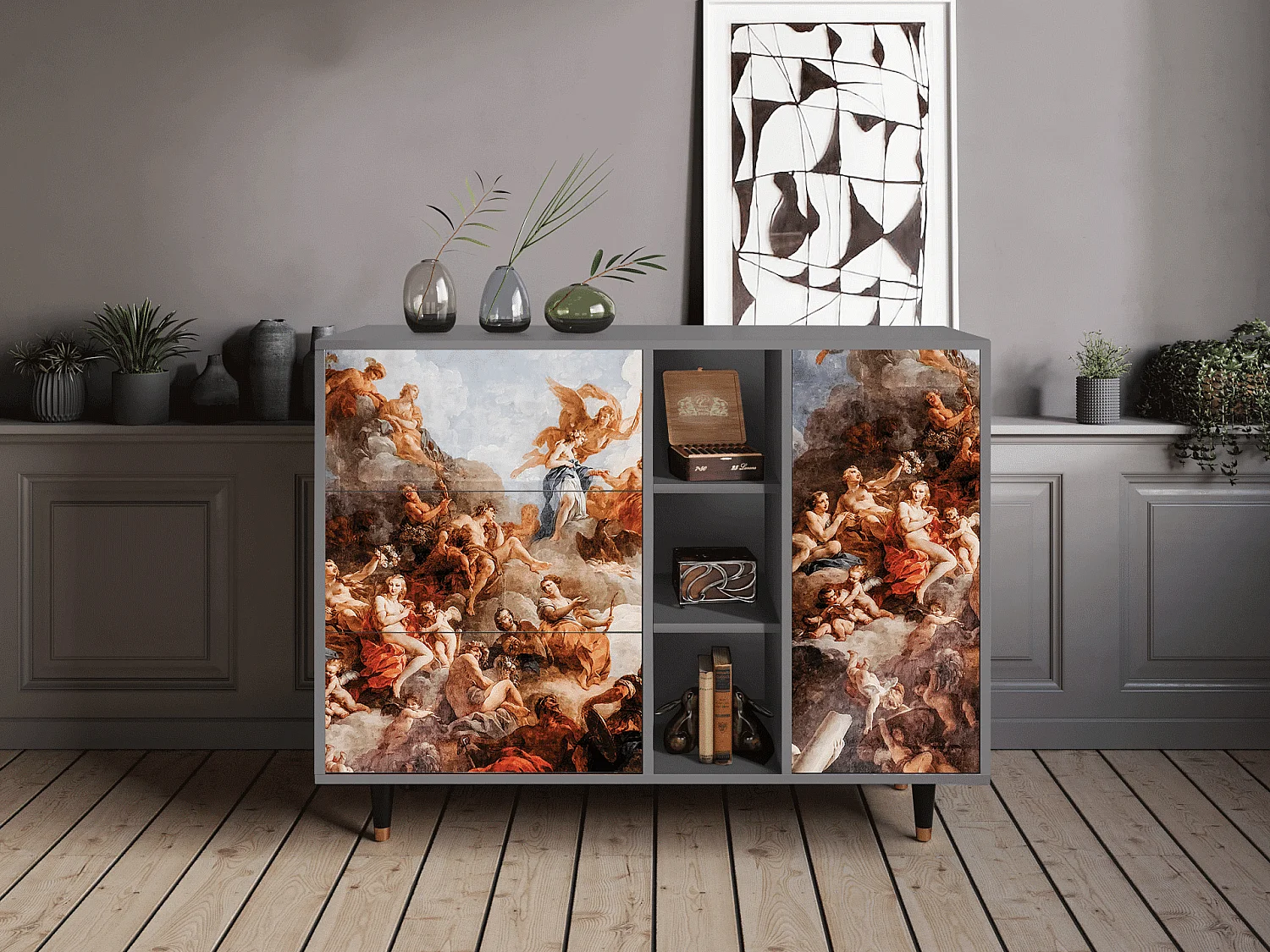 Sideboard - 125x98x48 cm - BS2 - Versailles, Grau