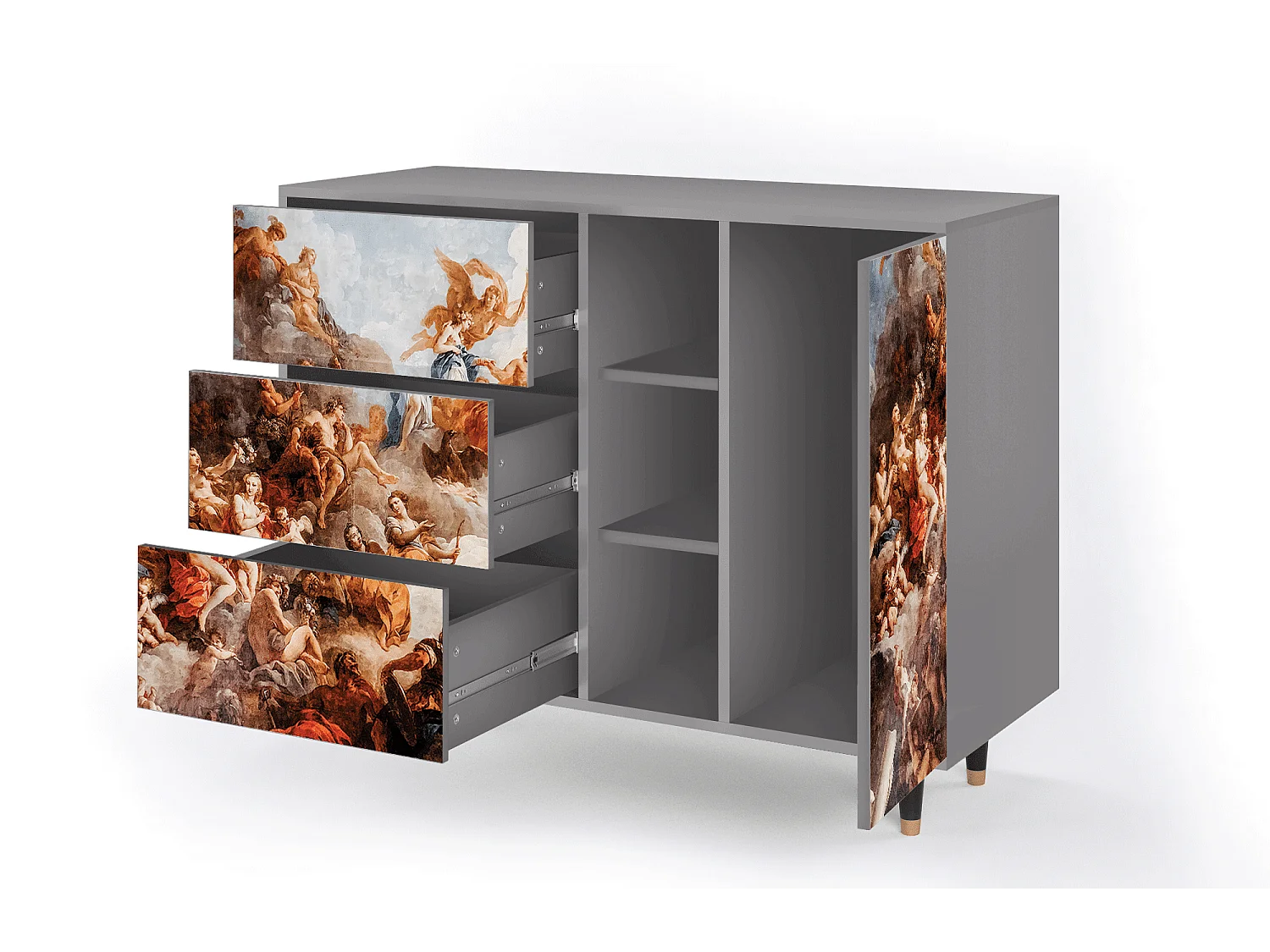 Buffet - 125x98x48 cm - BS2 - Versailles, Gris