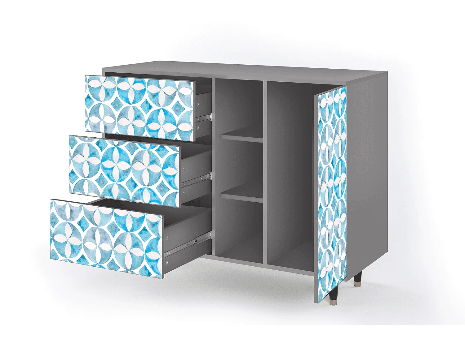 Buffet - 125x98x48 cm - BS2 - Porto Mood, Gris