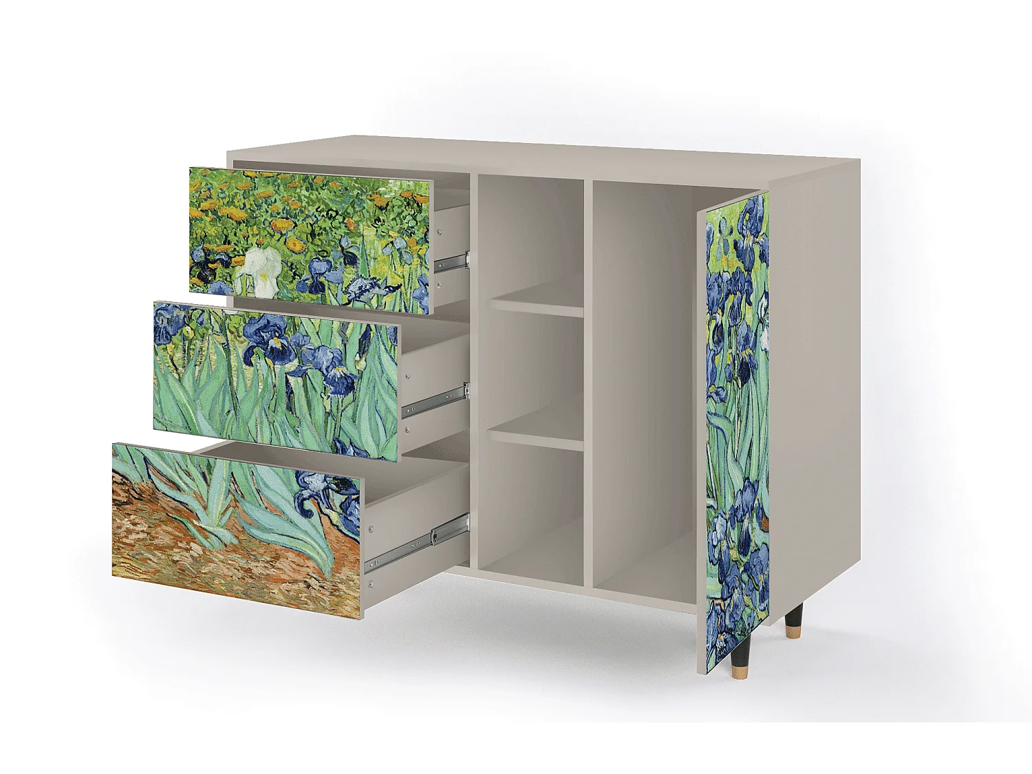 Buffet - 125x98x48 cm - BS2 - Irises , Sable