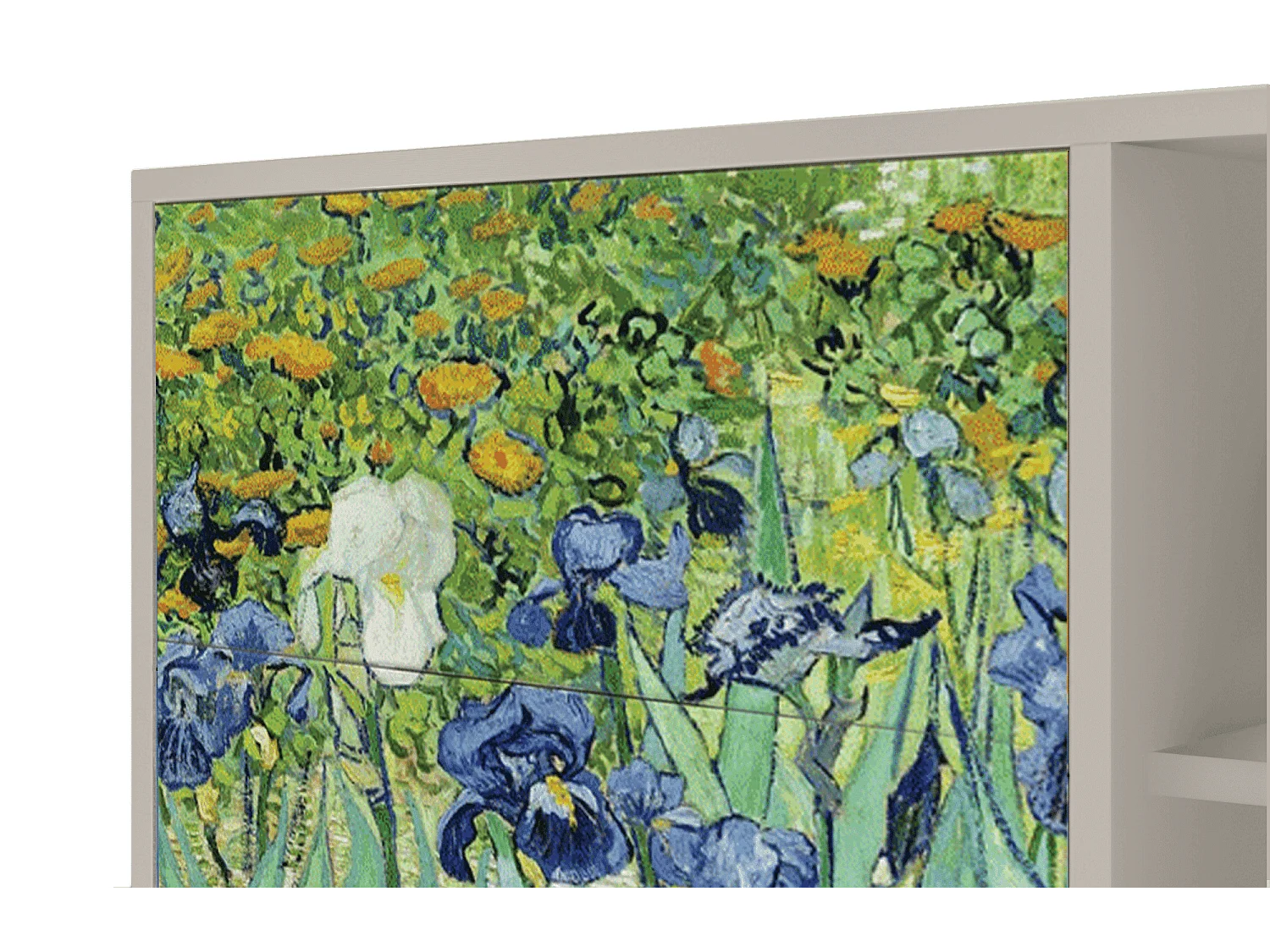 Kredens - 125x98x48 cm - BS2 - Irises , Piaskowy