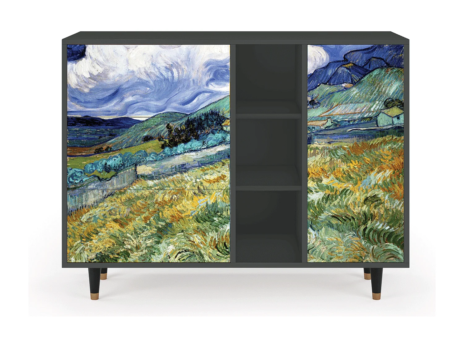 Dressoir - 125x98x48 cm - BS2 - Landscape, Antraciet