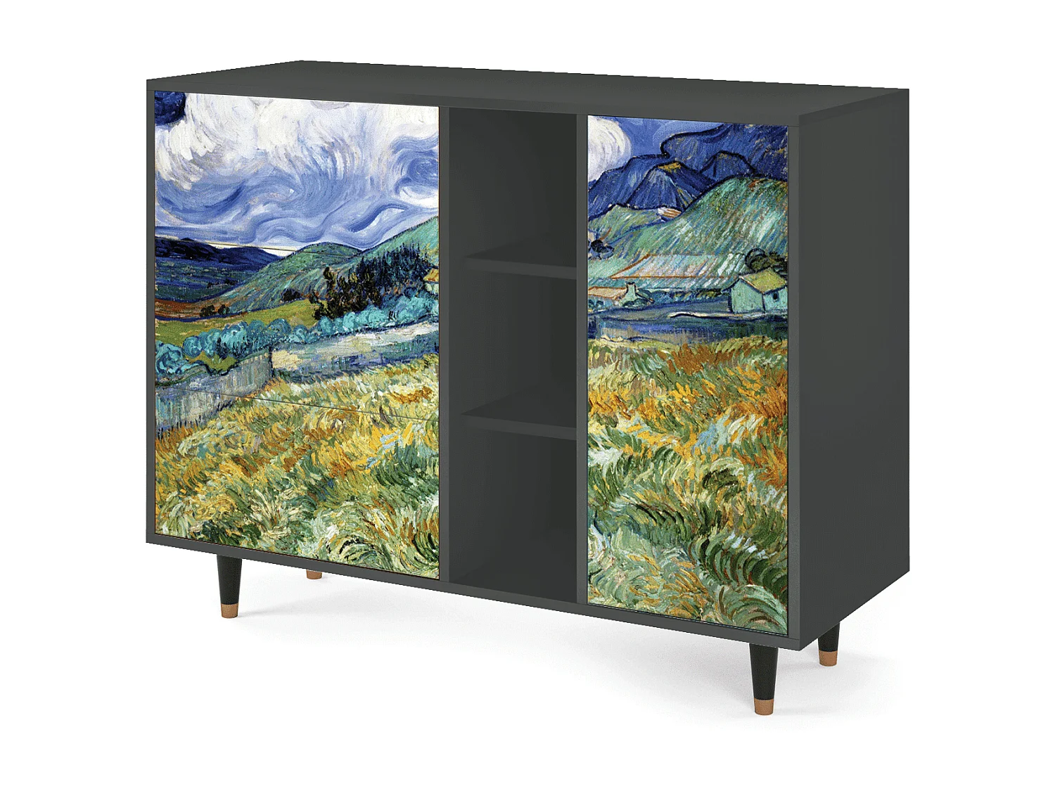 Dressoir - 125x98x48 cm - BS2 - Landscape, Antraciet