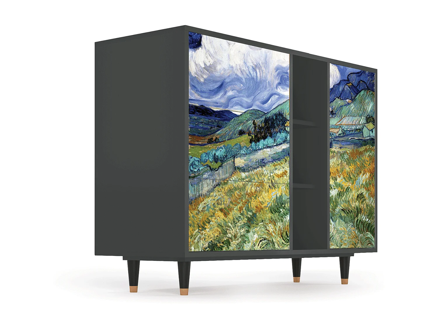 Dressoir - 125x98x48 cm - BS2 - Landscape, Antraciet