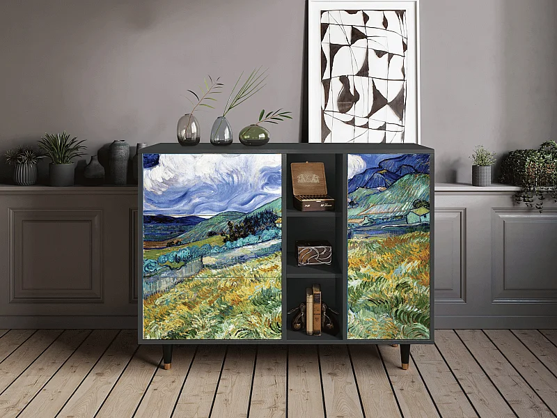 Kredens - 125x98x48 cm - BS2 - Landscape, Antracyt