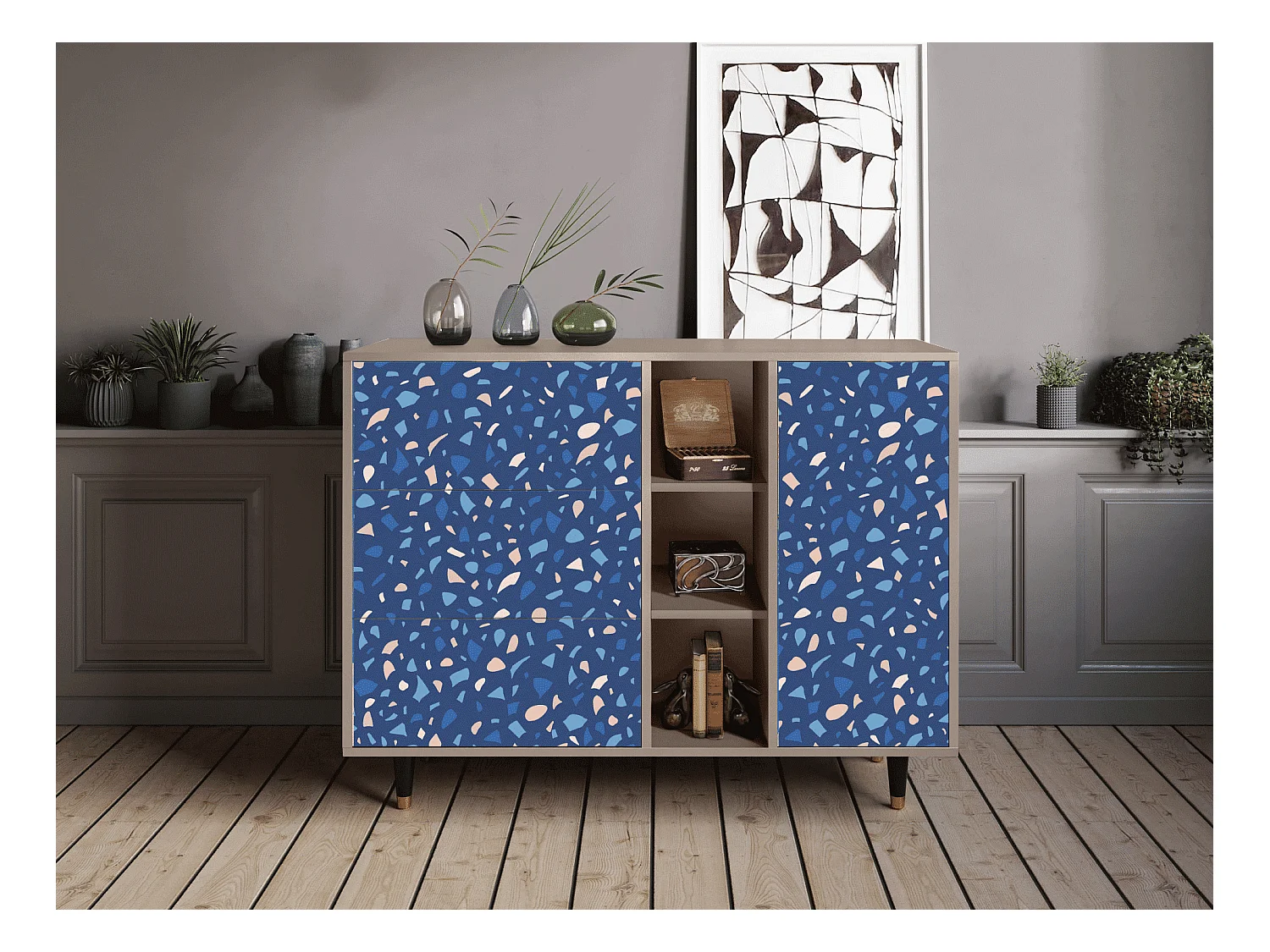Buffet - 125x98x48 cm - BS2 - Soap Whirpool, Latte