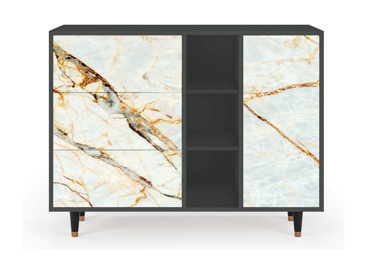 Buffet - 125x98x48 cm - BS2 - Sabley Marble, Anthracite