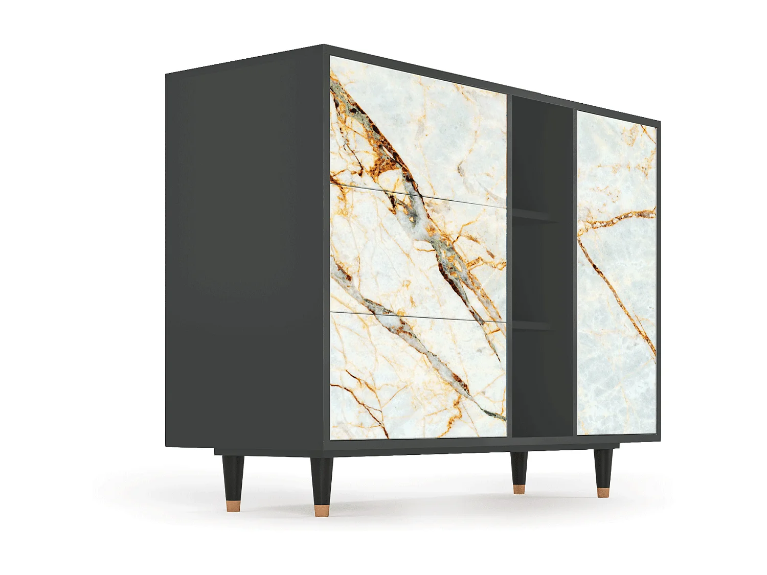Buffet - 125x98x48 cm - BS2 - Sabley Marble, Anthracite
