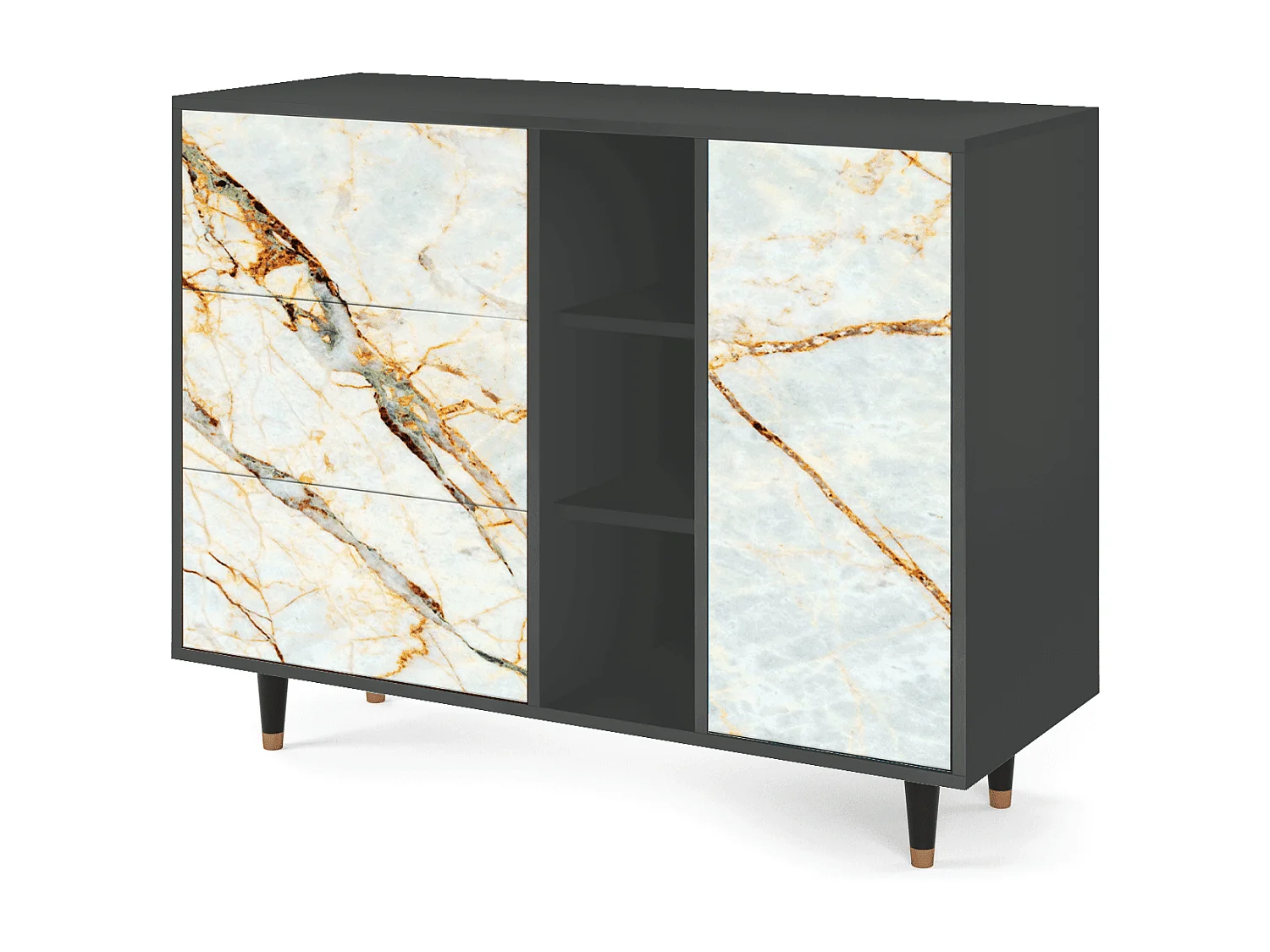 Buffet - 125x98x48 cm - BS2 - Sabley Marble, Anthracite