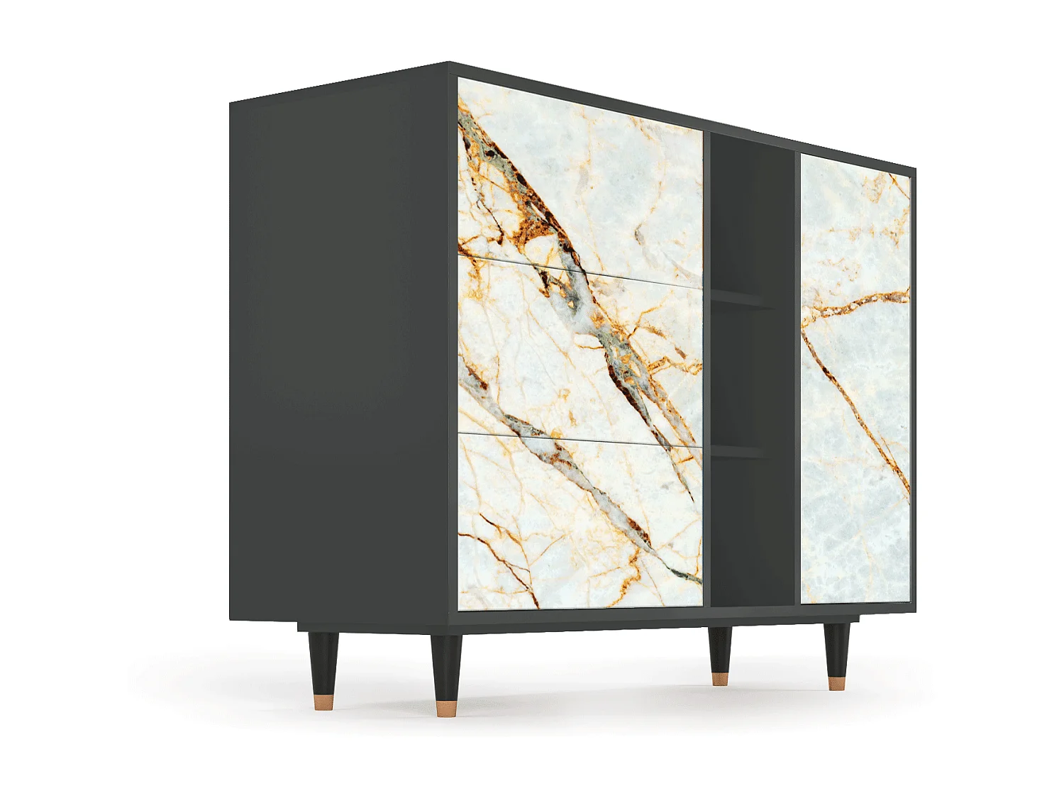 Buffet - 125x98x48 cm - BS2 - Sabley Marble, Anthracite