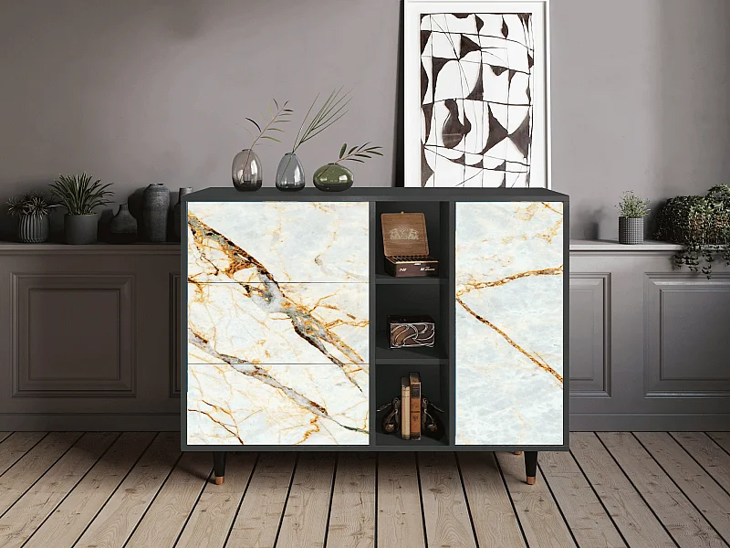 Buffet - 125x98x48 cm - BS2 - Sabley Marble, Anthracite