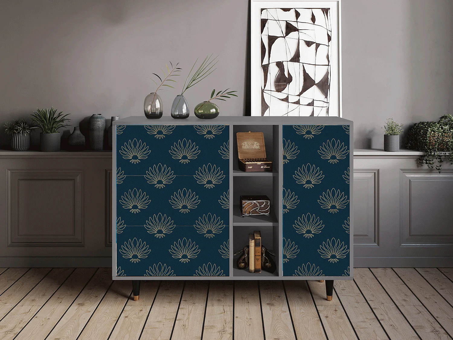 Buffet - 125x98x48 cm - BS2 - Blue Lotus, Gris