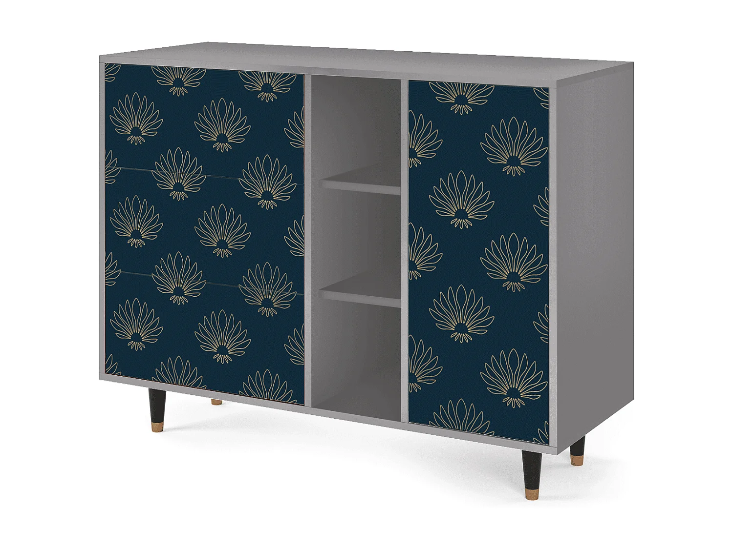Buffet - 125x98x48 cm - BS2 - Blue Lotus, Gris
