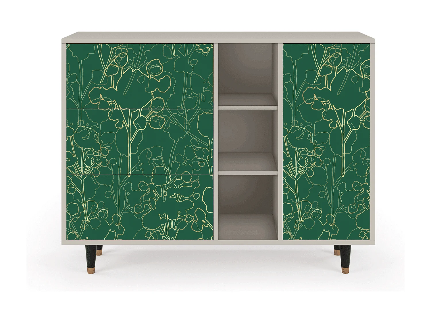 Kredens - 125x98x48 cm - BS2 - Emerald Forest, Piaskowy