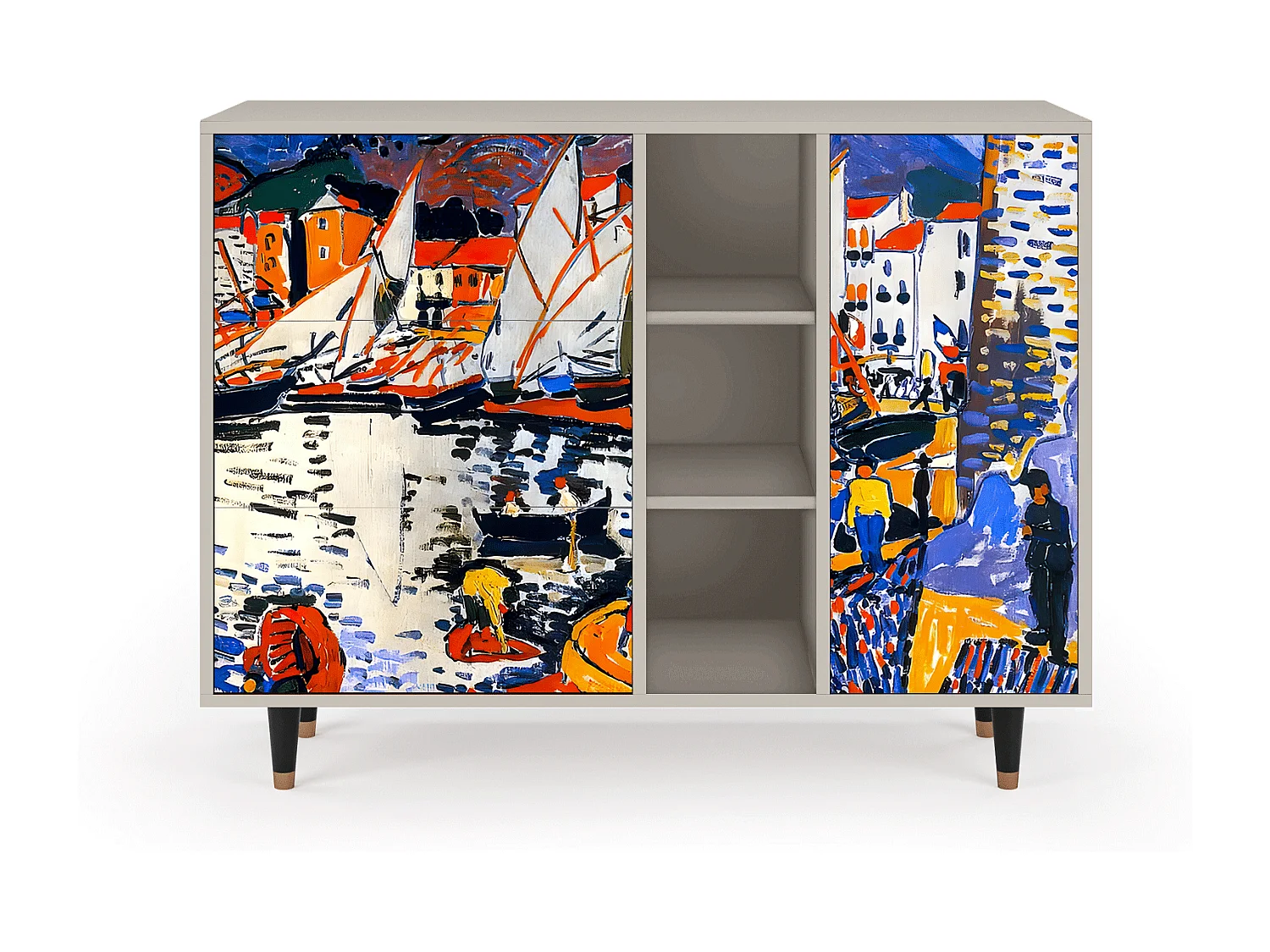 Aparador - 125x98x48 cm - BS2 - Le Séchage des voiles , Areia