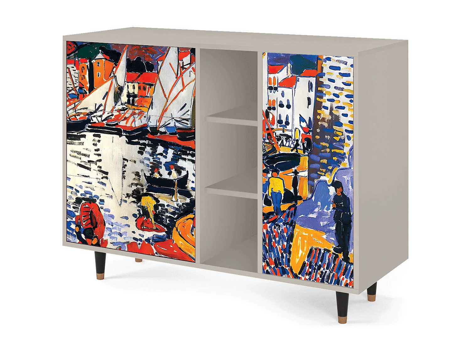 Aparador - 125x98x48 cm - BS2 - Le Séchage des voiles , Areia