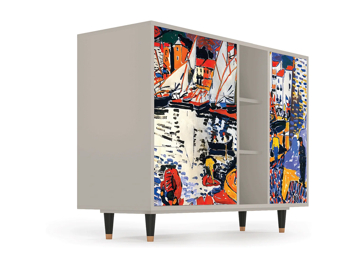 Aparador - 125x98x48 cm - BS2 - Le Séchage des voiles , Areia