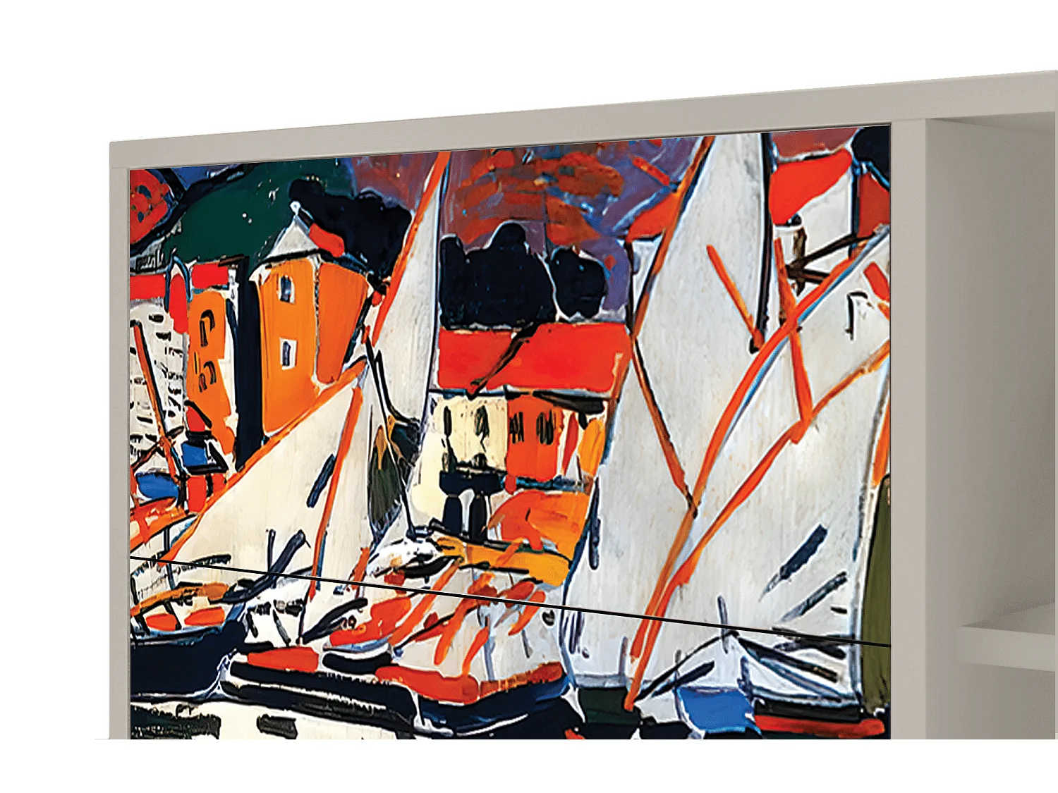 Aparador - 125x98x48 cm - BS2 - Le Séchage des voiles , Areia