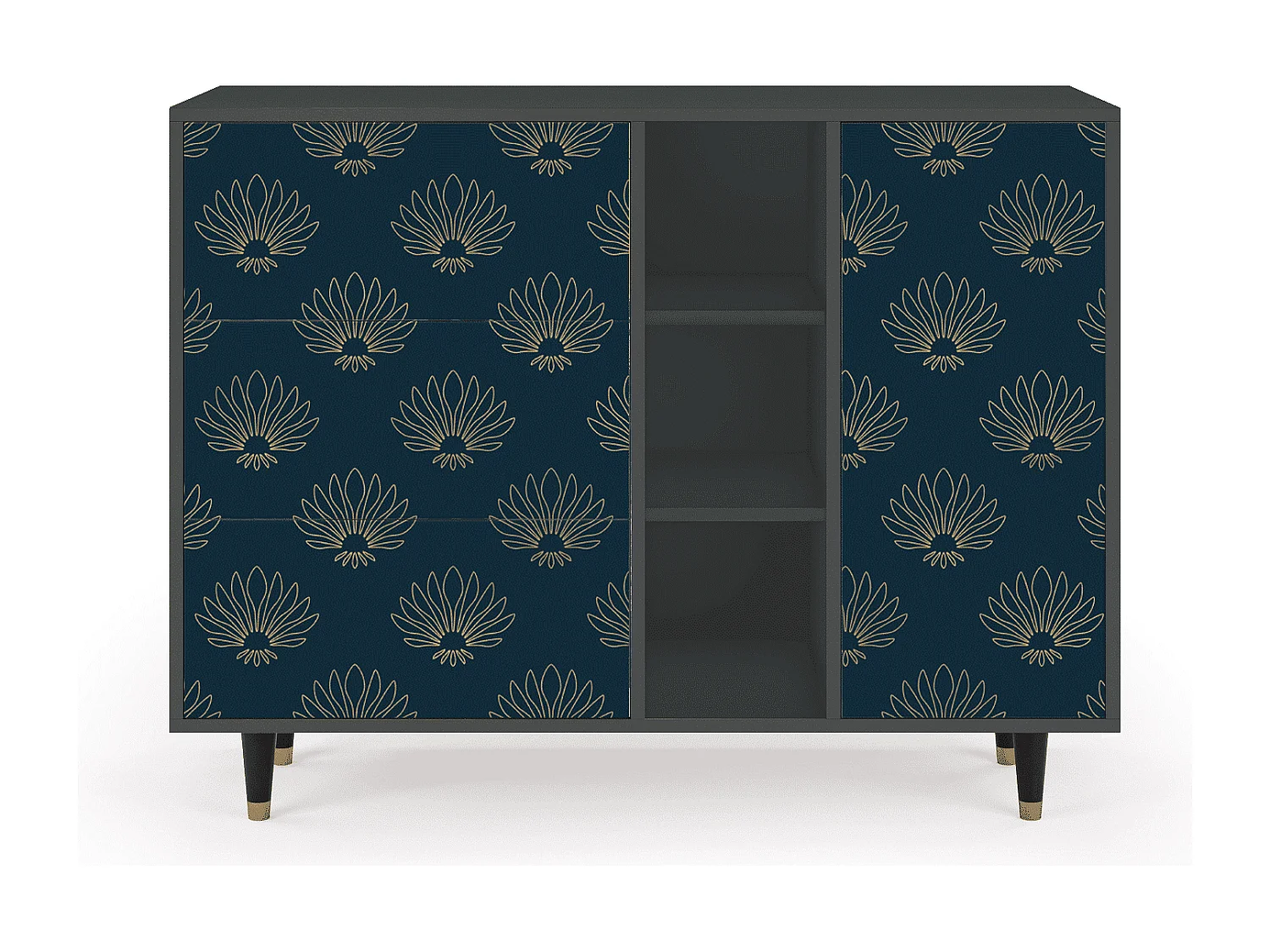 Buffet - 125x98x48 cm - BS2 - Blue Lotus, Anthracite