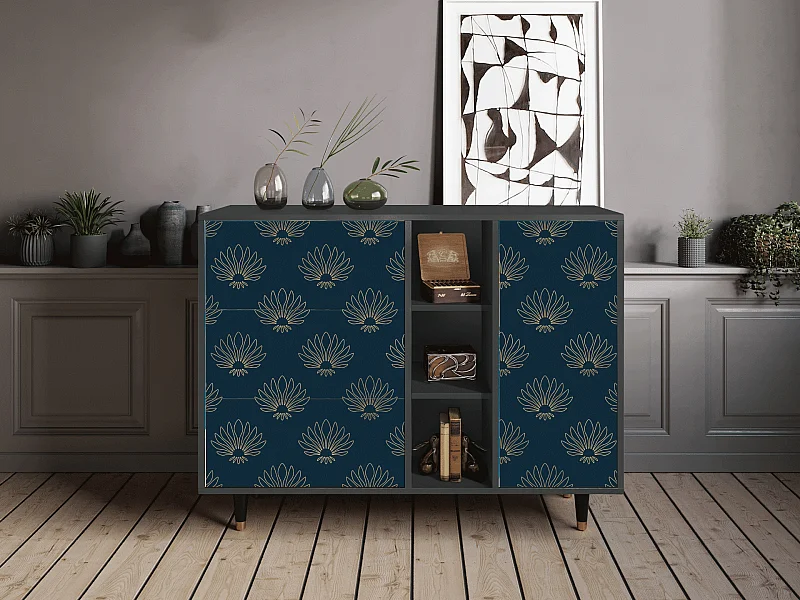 Kredens - 125x98x48 cm - BS2 - Blue Lotus, Antracyt