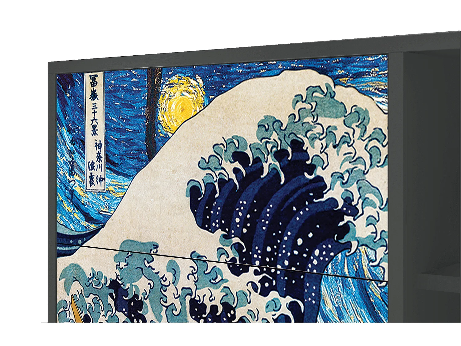 Kredens - 125x98x48 cm - BS2 - Great Wave, Antracyt