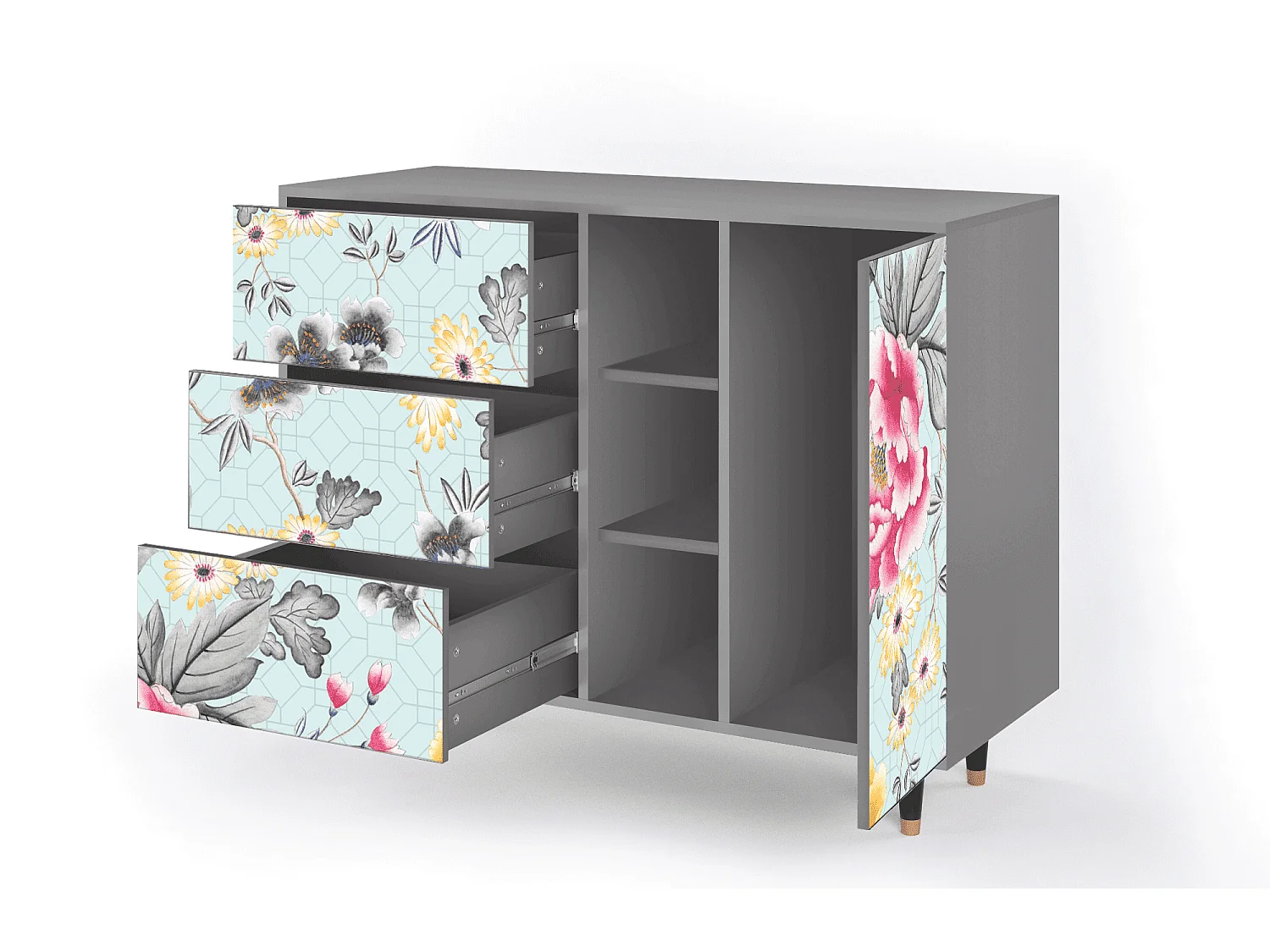 Aparador - 125x98x48 cm - BS2 - Sky Garden, Gris