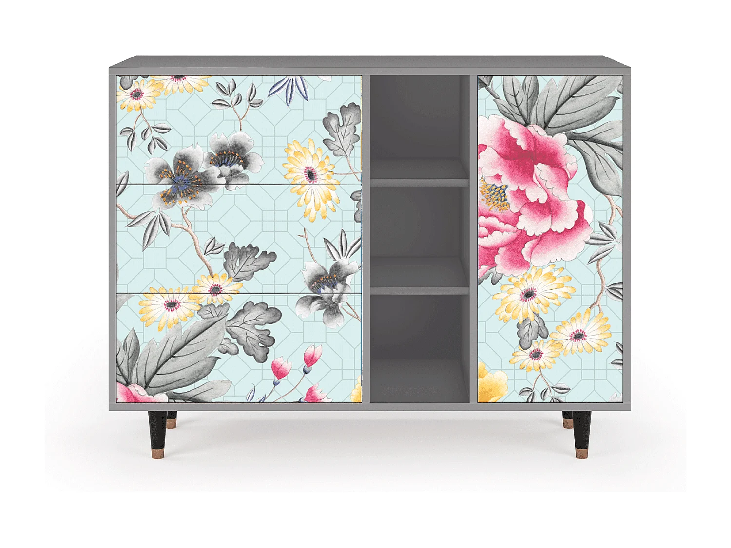 Aparador - 125x98x48 cm - BS2 - Sky Garden, Cinza