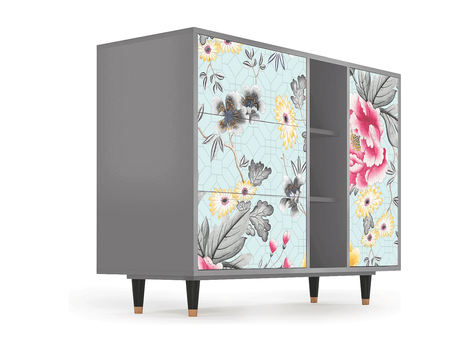 Aparador - 125x98x48 cm - BS2 - Sky Garden, Cinza