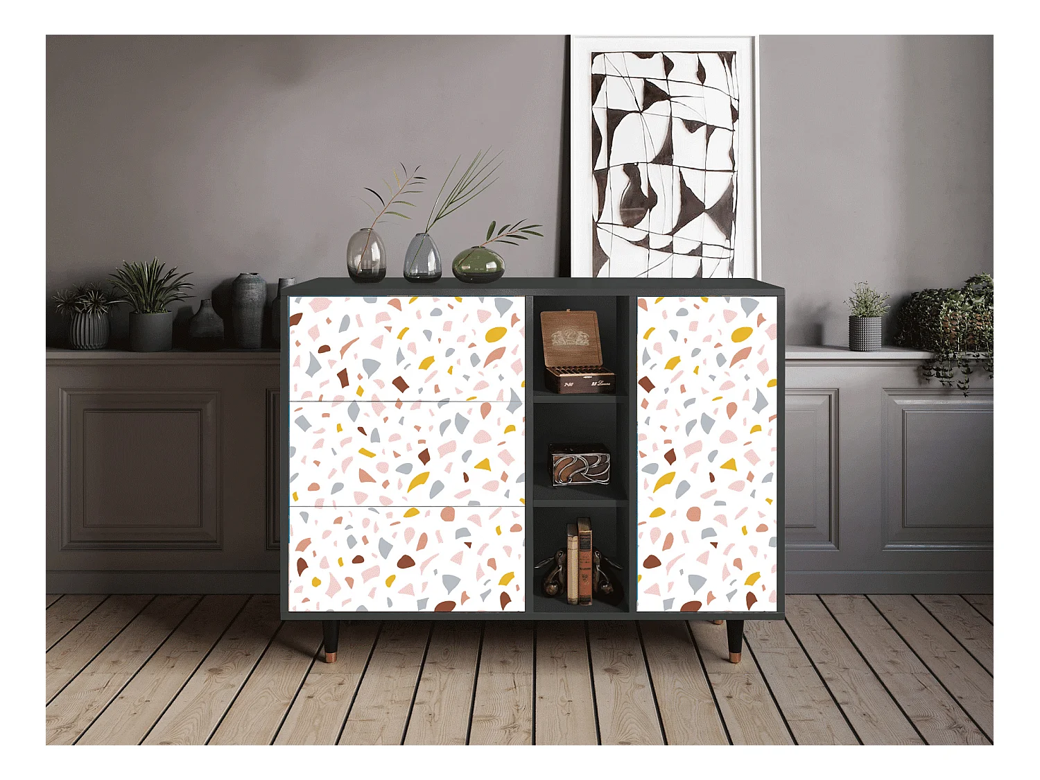 Dressoir - 125x98x48 cm - BS2 - Marmelade Cheese, Antraciet