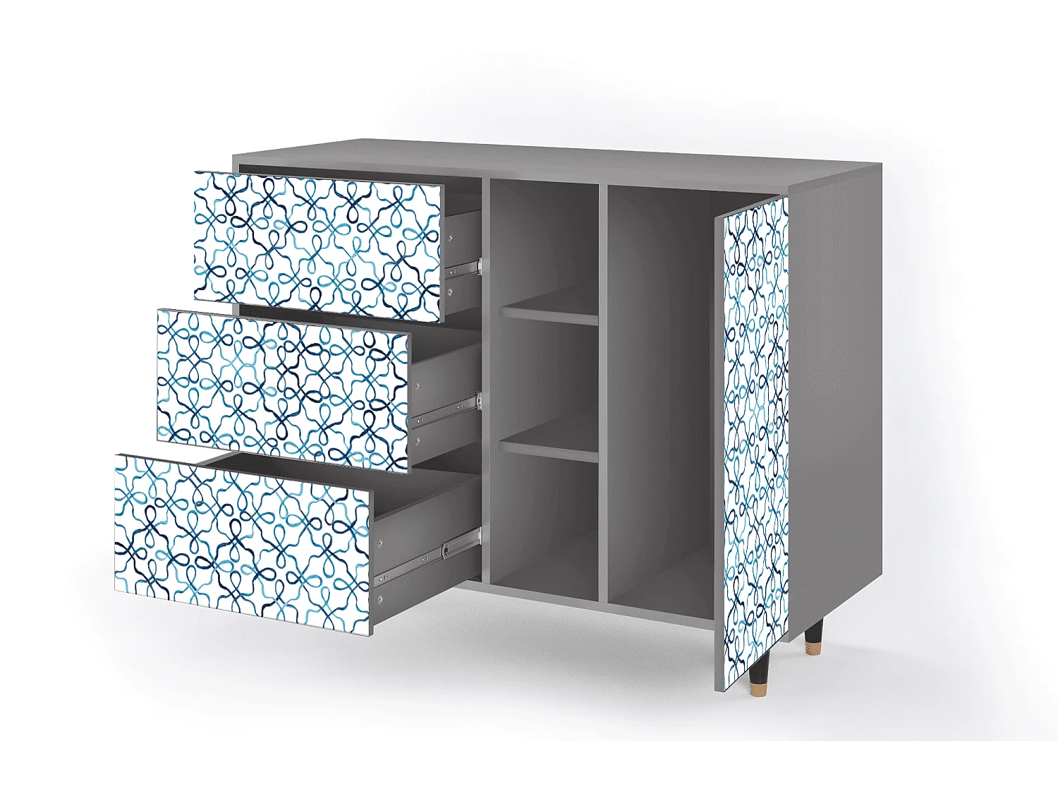 Buffet - 125x98x48 cm - BS2 - Marine Strings, Gris