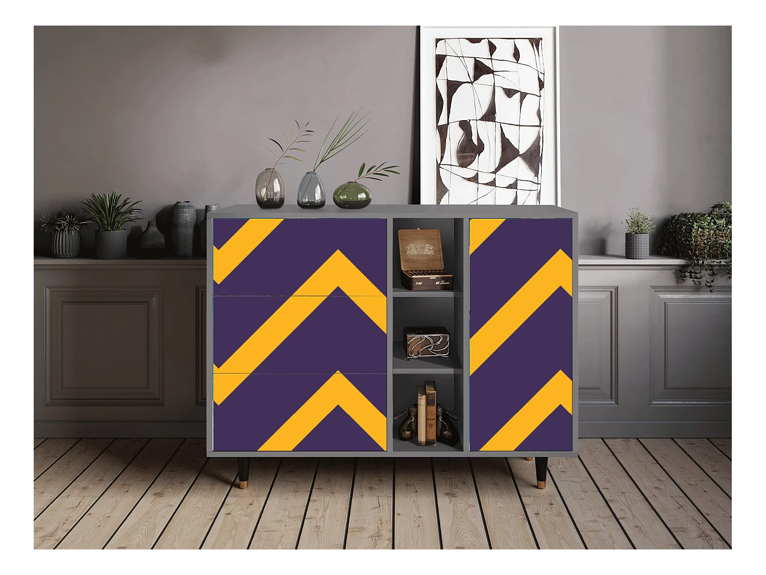 Buffet - 125x98x48 cm - BS2 - The Brightest Way, Gris