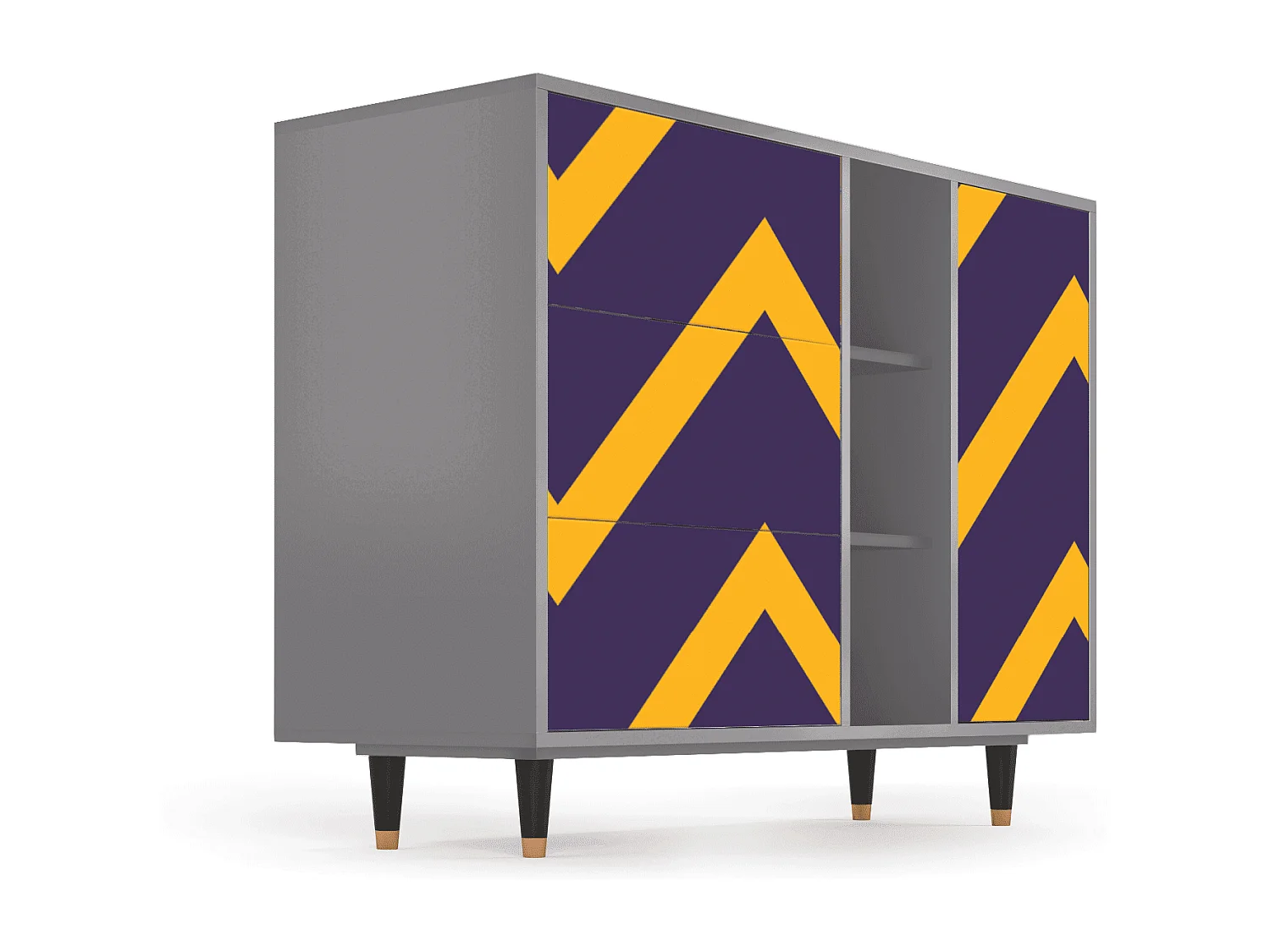 Buffet - 125x98x48 cm - BS2 - The Brightest Way, Gris