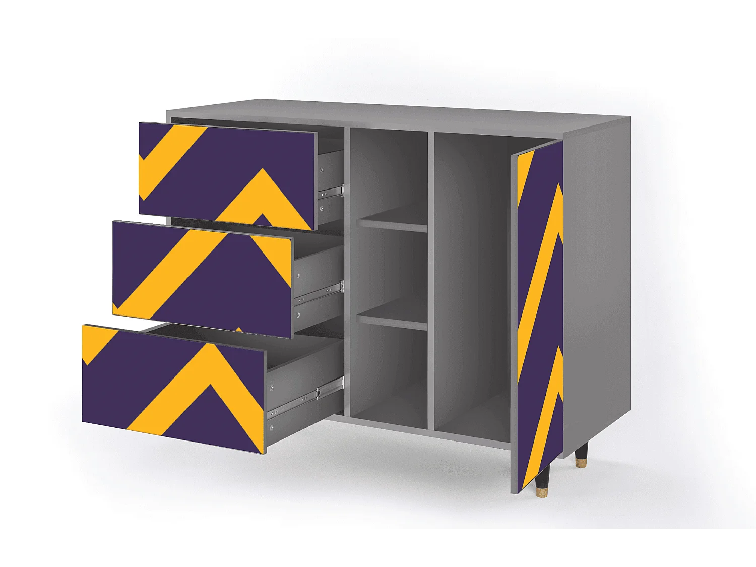 Buffet - 125x98x48 cm - BS2 - The Brightest Way, Gris