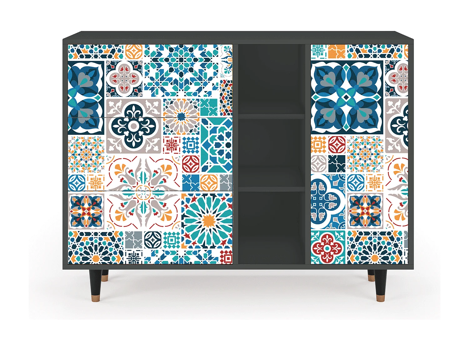 Buffet - 125x98x48 cm - BS2 - Moroccan Market, Anthracite