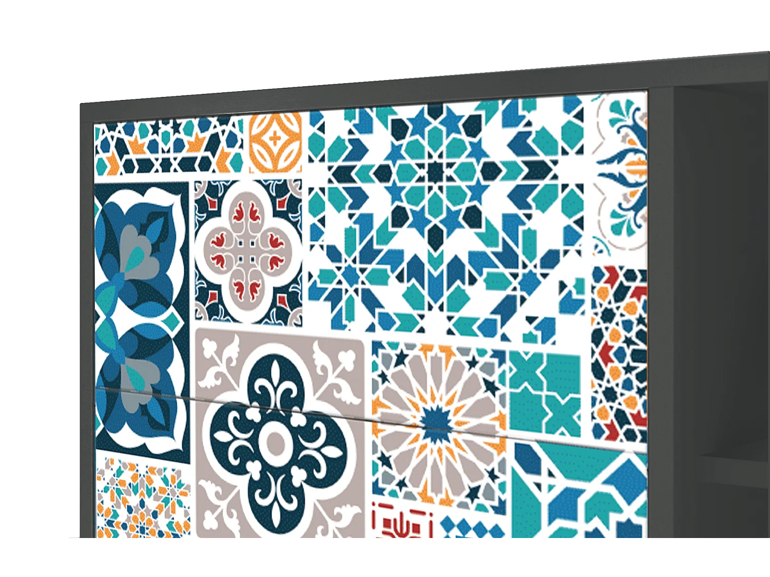 Buffet - 125x98x48 cm - BS2 - Moroccan Market, Anthracite