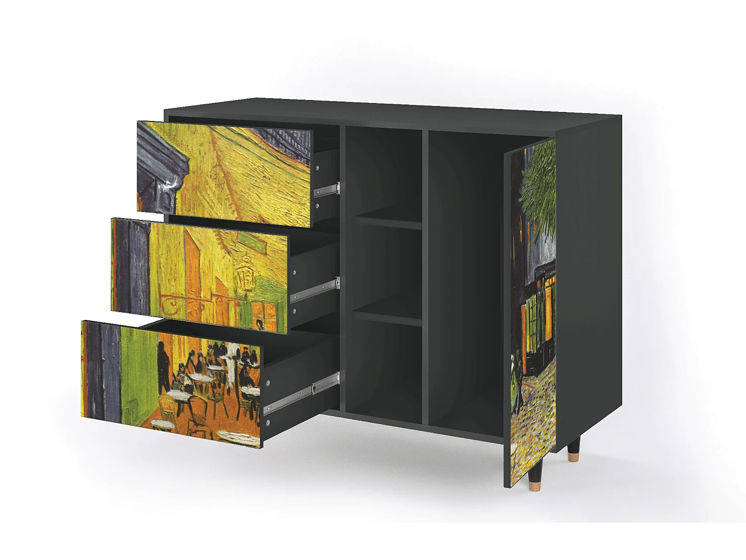 Dressoir - 125x98x48 cm - BS2 - Café Terrace at Night, Antraciet