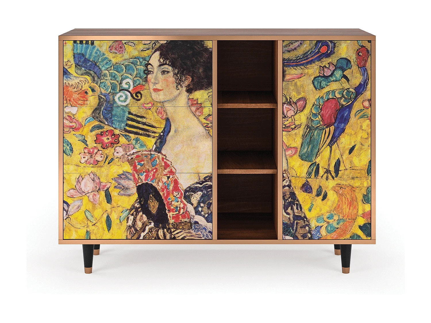 Buffet - 125x98x48 cm - BS2 - Lady with Fan by Klimt, Noyer