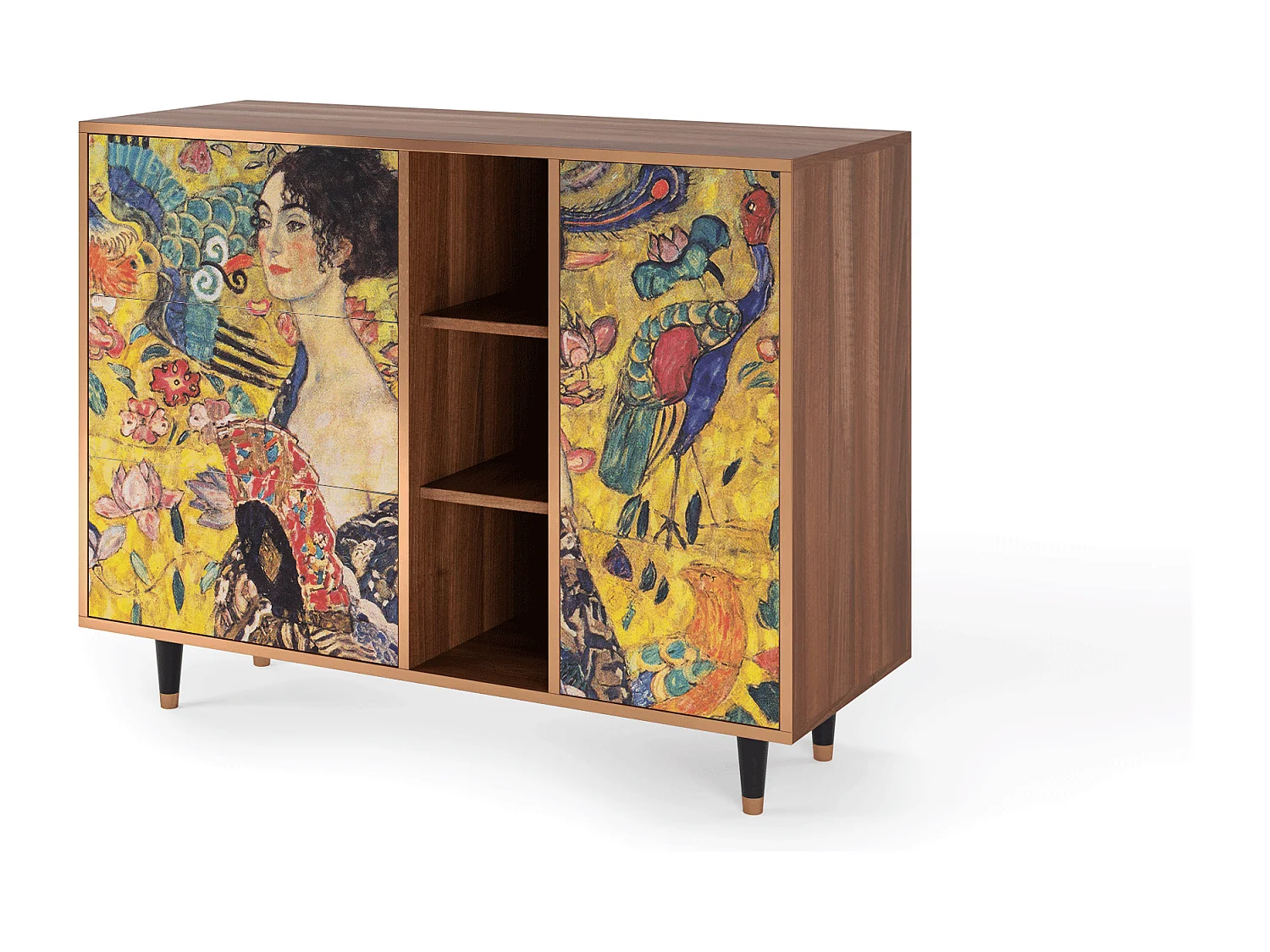 Buffet - 125x98x48 cm - BS2 - Lady with Fan by Klimt, Noyer