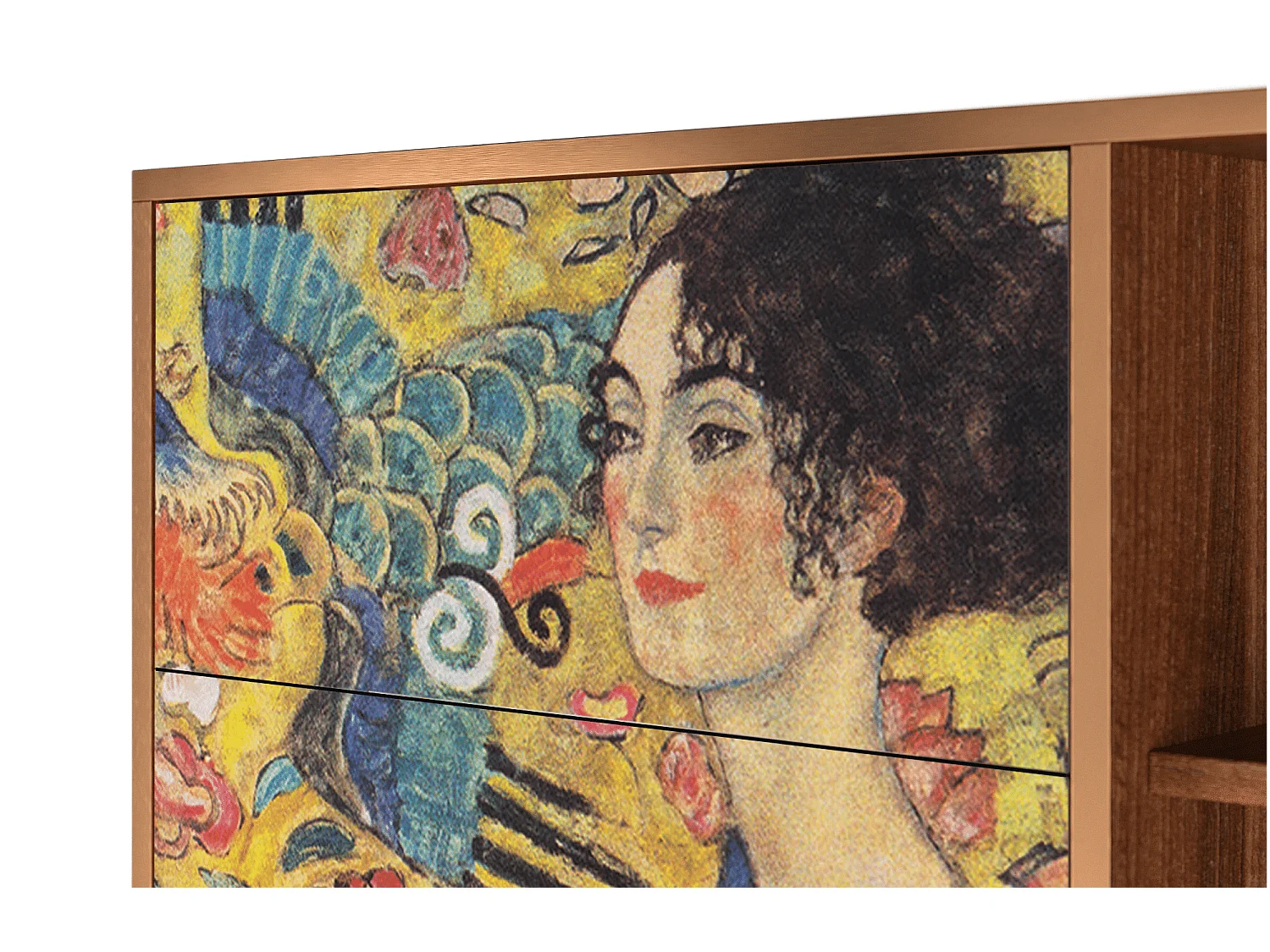 Buffet - 125x98x48 cm - BS2 - Lady with Fan by Klimt, Noyer